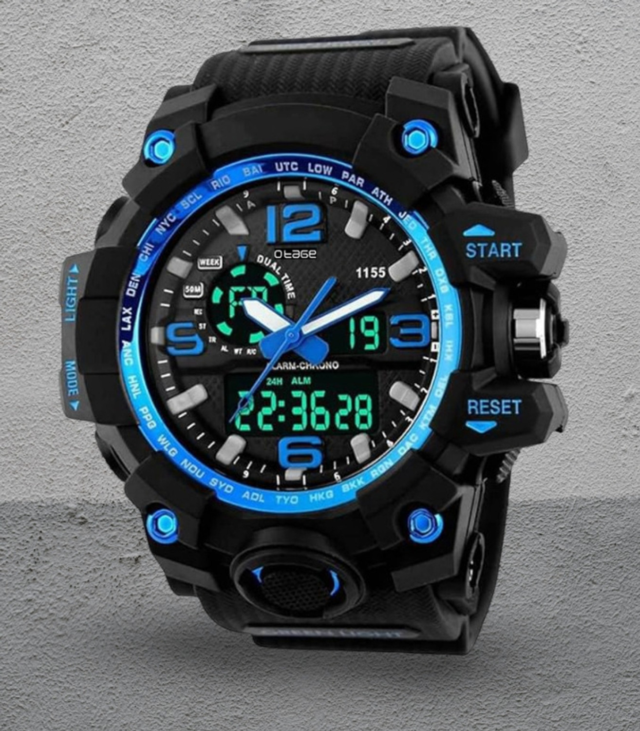 Image of otage black watch for men Analog-Digital Watch - For Men