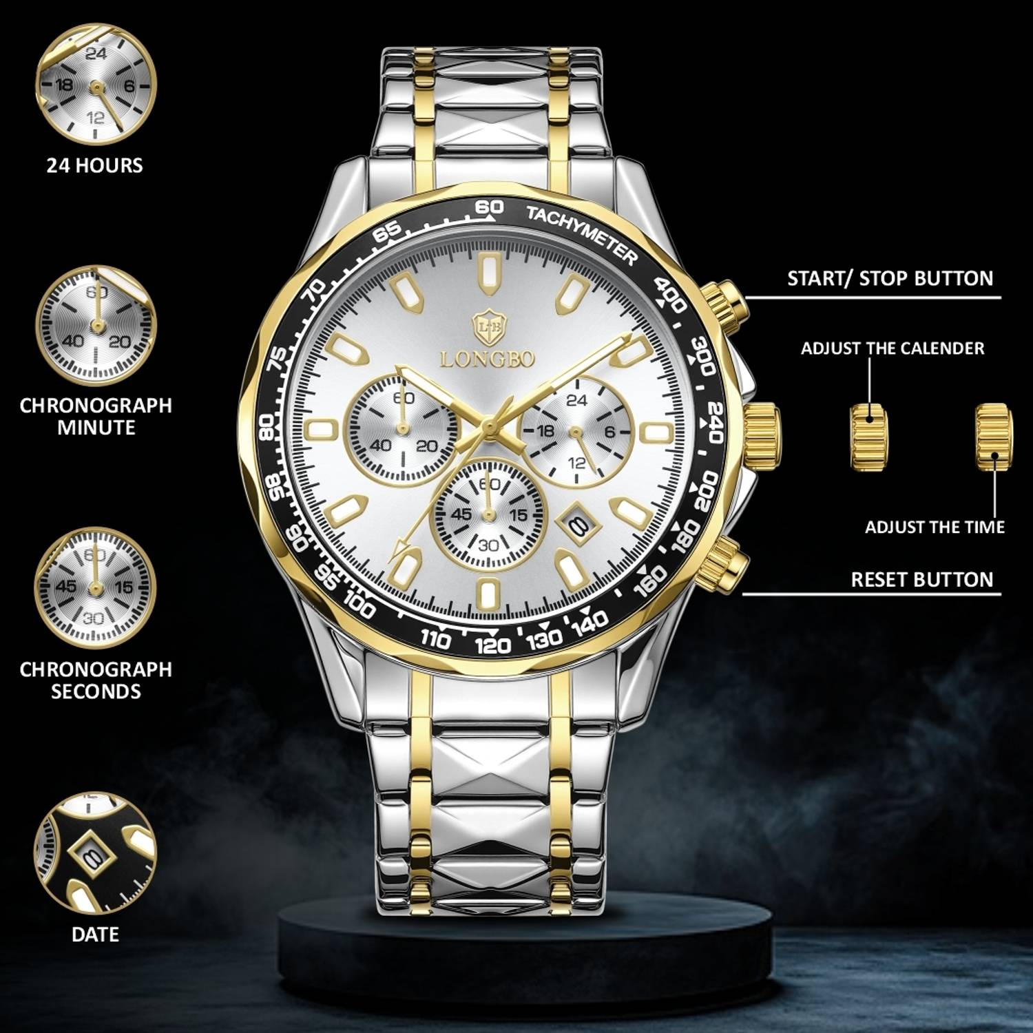 Longbo Diplomat 83818 Men’s Chronograph Watch - Image 2