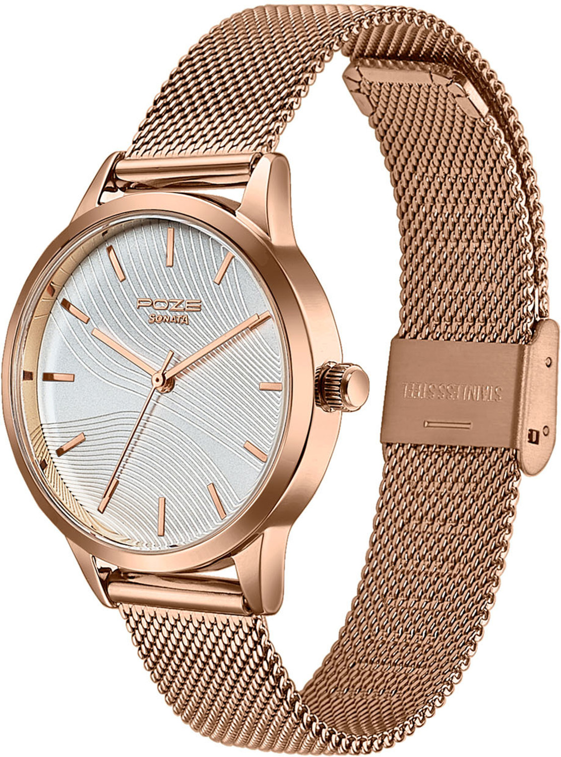 Image of SONATA Poze Drop 9.1 Poze 9 Quartz White Dial IPG Strap Analog Watch - For Women