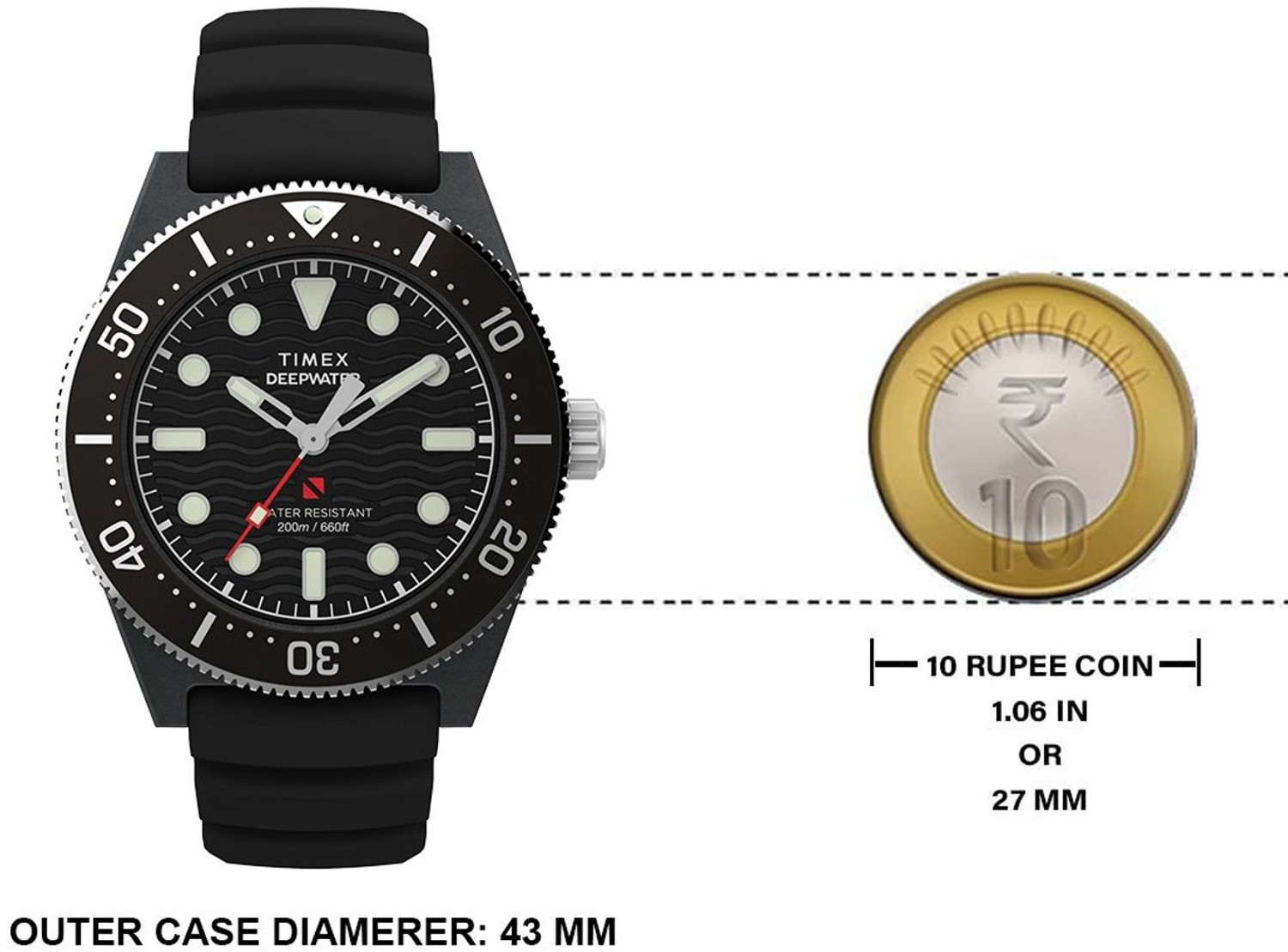 Image of TIMEX TW2Y02200UJ Waterburry Round 43mm Black Dial Analog Watch - For Men