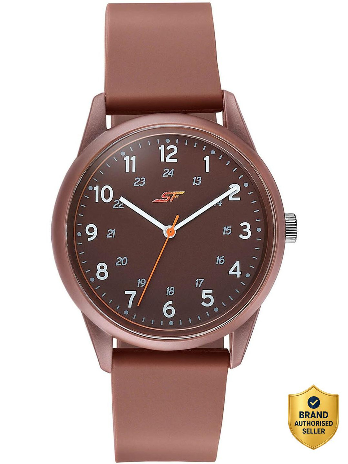 Image of SONATA SF Field watch SF Field Analog Brown Dial Brown Silicon Strap Analog Watch - For Men