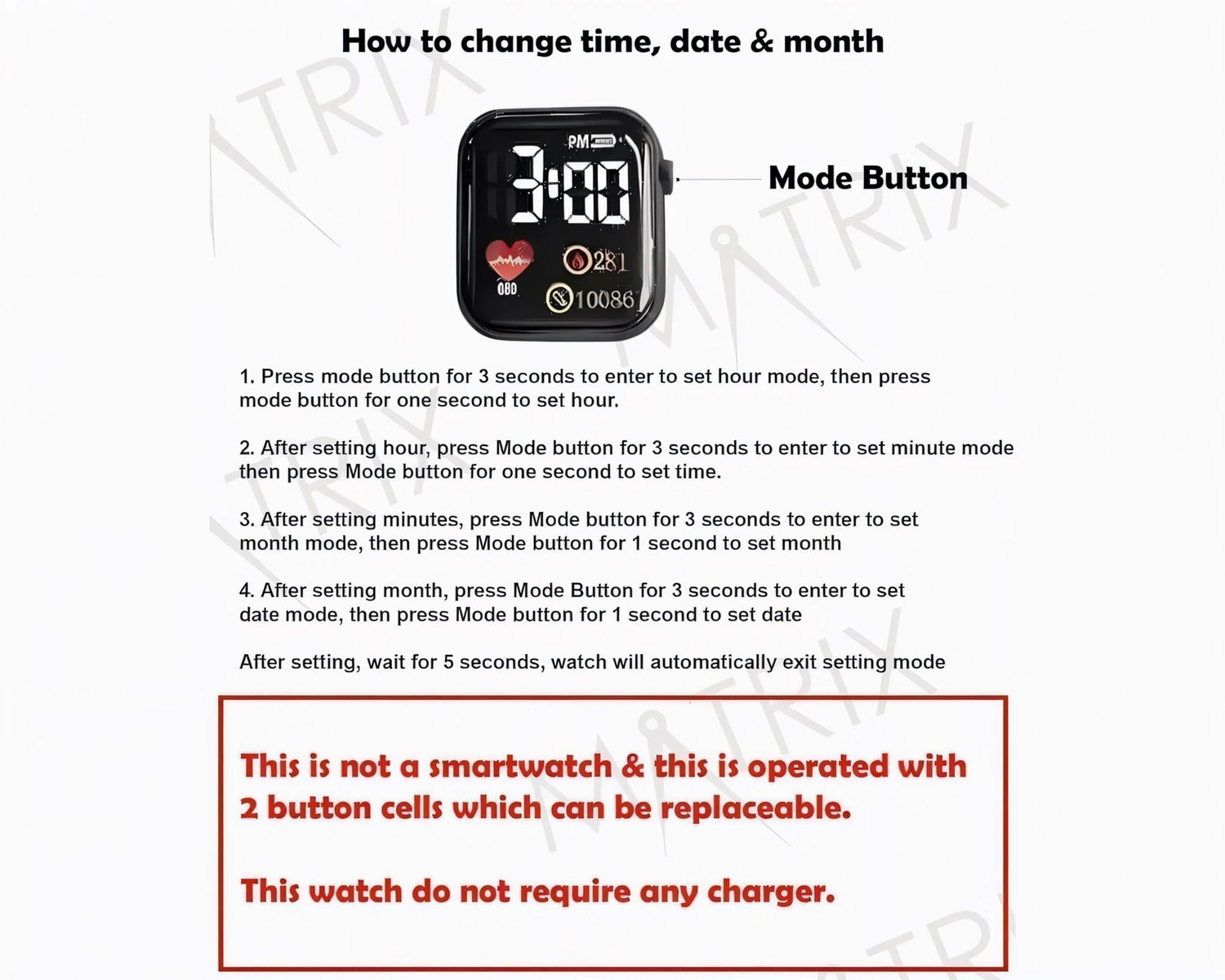 Image of Timofy Digital Watch for Men Women Couple LED Date Time Display Digital Watch For Kids Digital Watch - For Boys