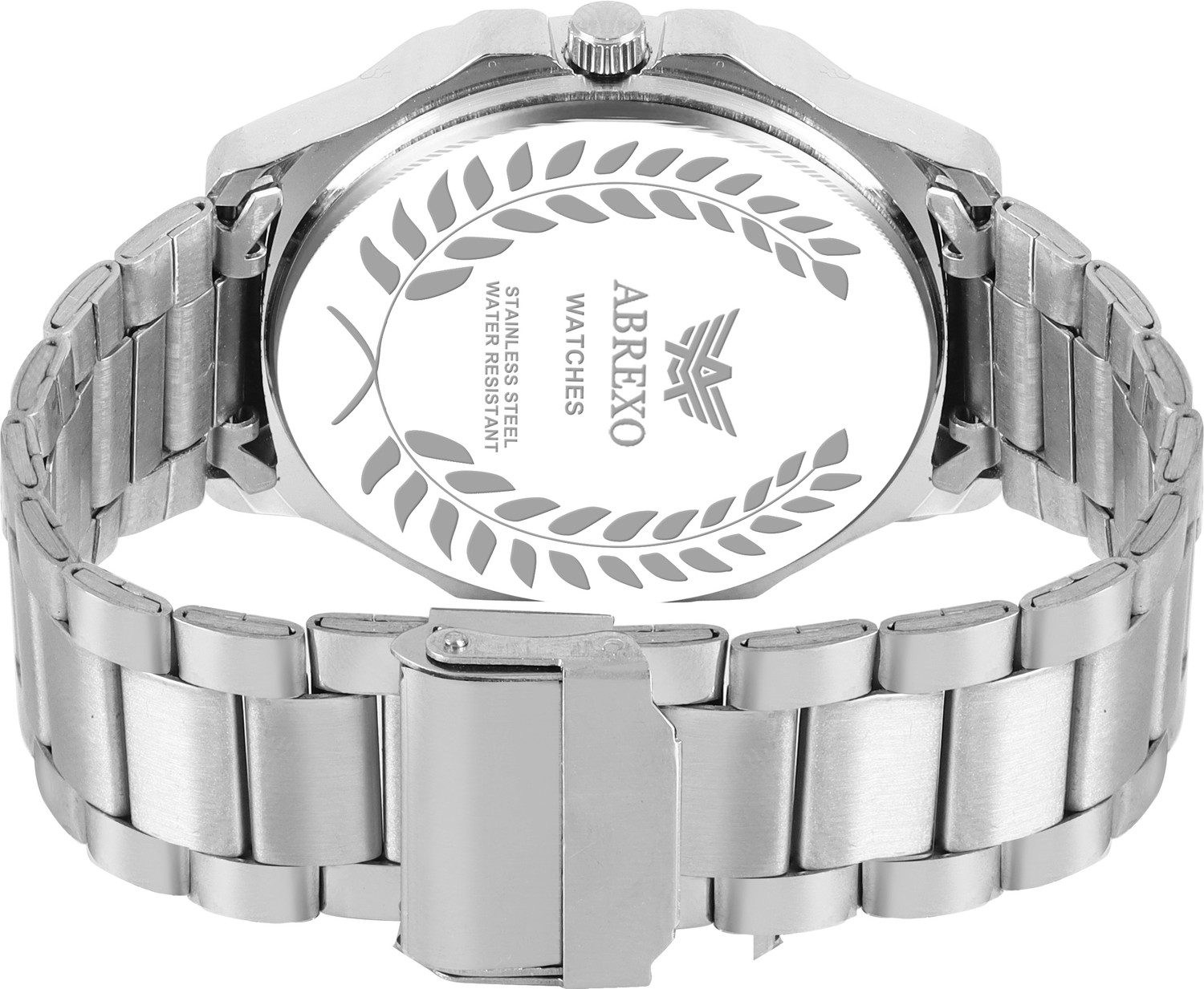 Image of ABREXO Abx7000- Silver + C2 Silver Chain & Bracelet Skyblue Dial Date Working Watch With Designer Chain & Bracelet Combo for Boys Analog Watch - For Men