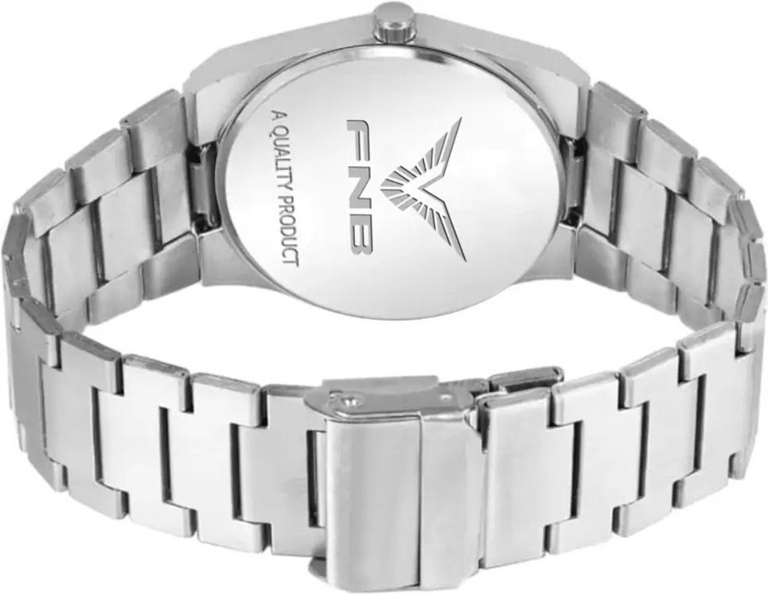 Image of FNB FN-2530-White Signature Silm Series Comfortable Slim Chain Analog Quartz Analog Watch - For Men