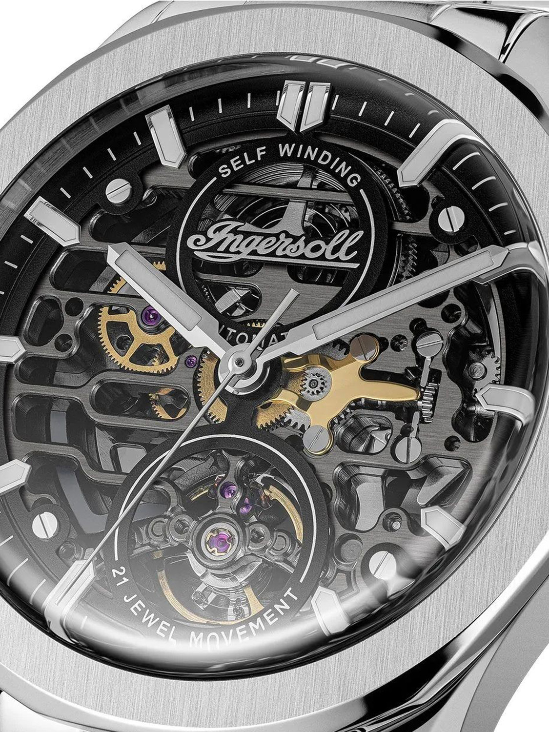 Image of Ingersoll The Bronc The Bronc Automatic Black Dial With lifetime Warranty Analog Watch - For Men