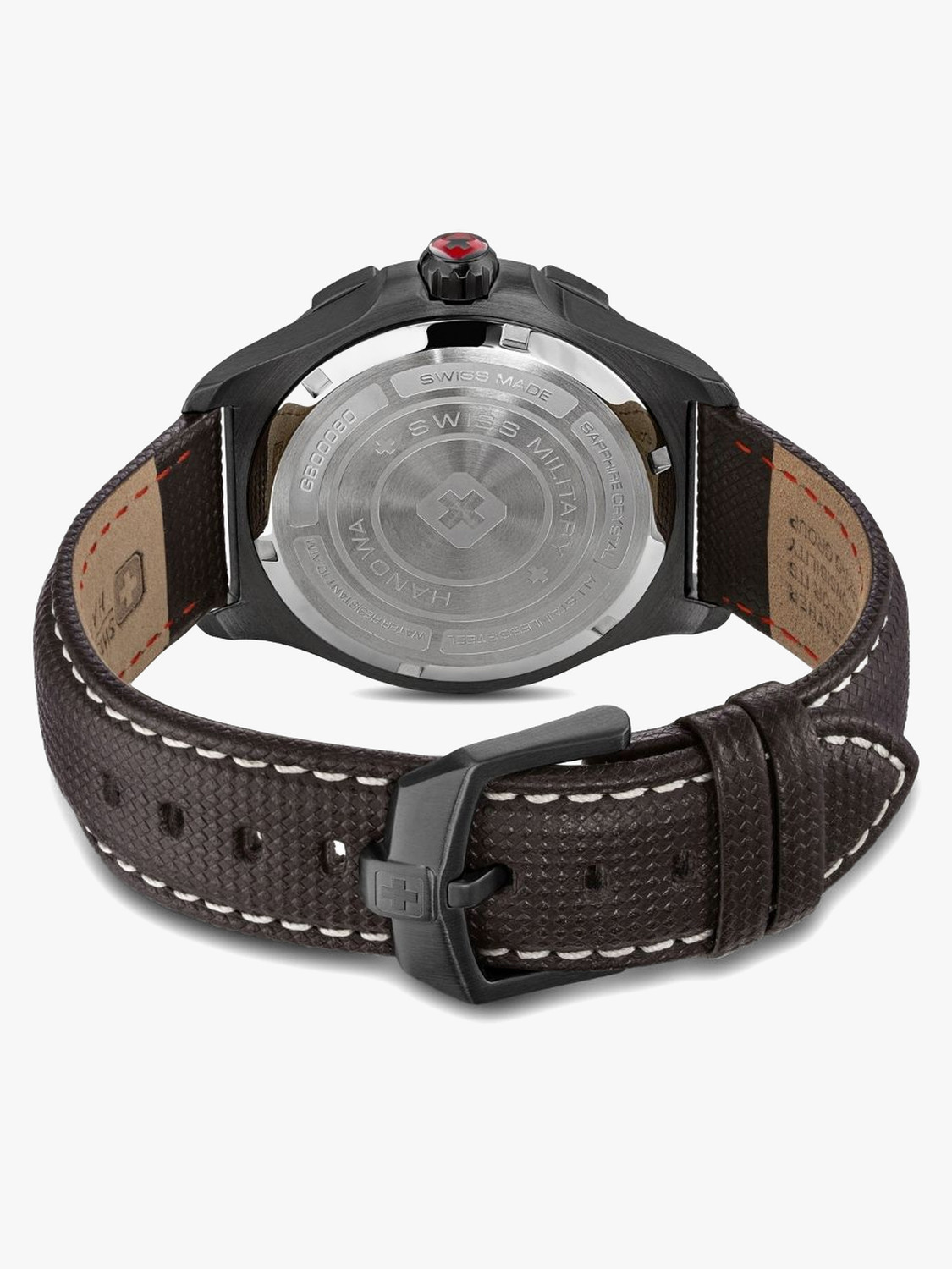 Image of Swiss Military Hanowa JOCKWORTH Jockworth Dated Black Dial | Swiss Made | Brown Leather Quartz Watch for Men Analog Watch - For Men