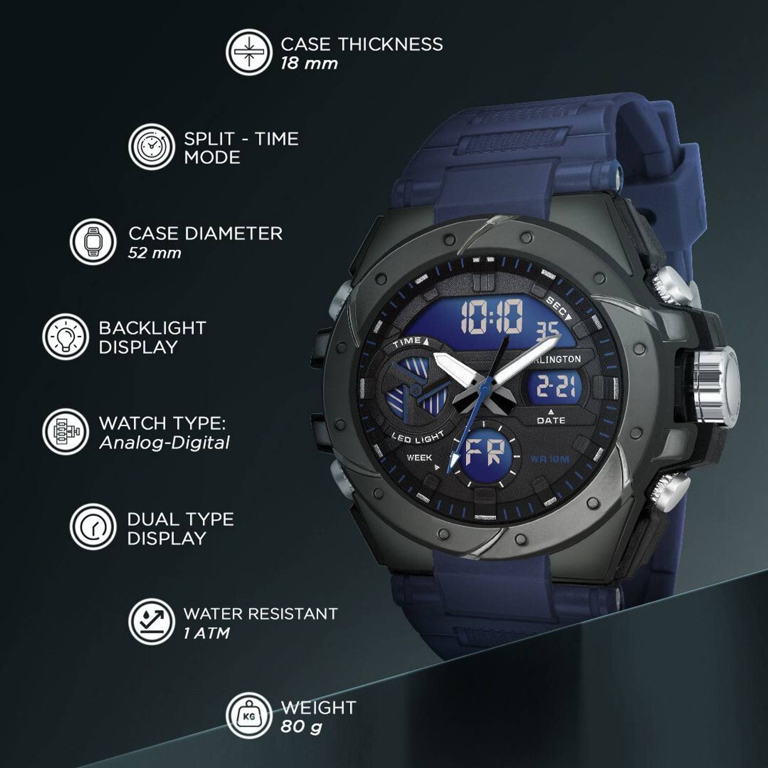 Carlington CT 9140 Blue Endurance Series Watch - Image 4