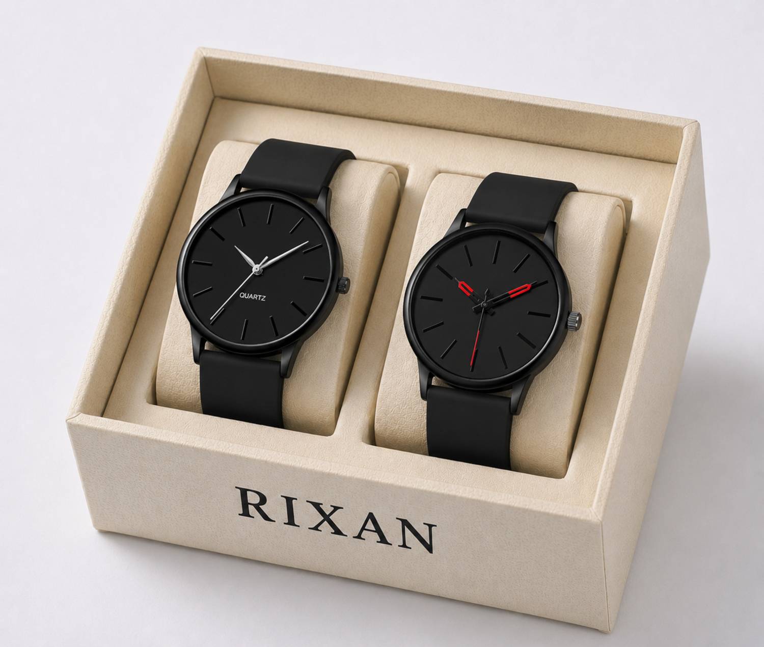 Rixan Trendy Casual & Formal Wear Combo Black Dial Analog Watch Pack - Image 1
