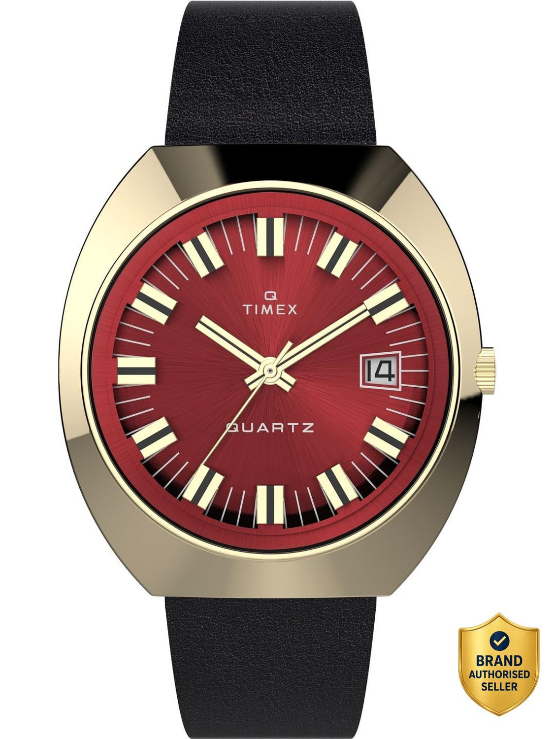Image of TIMEX Reissue Tonneau 39mm Burgundy Dial Analog Watch - For Men TW2V25400IK