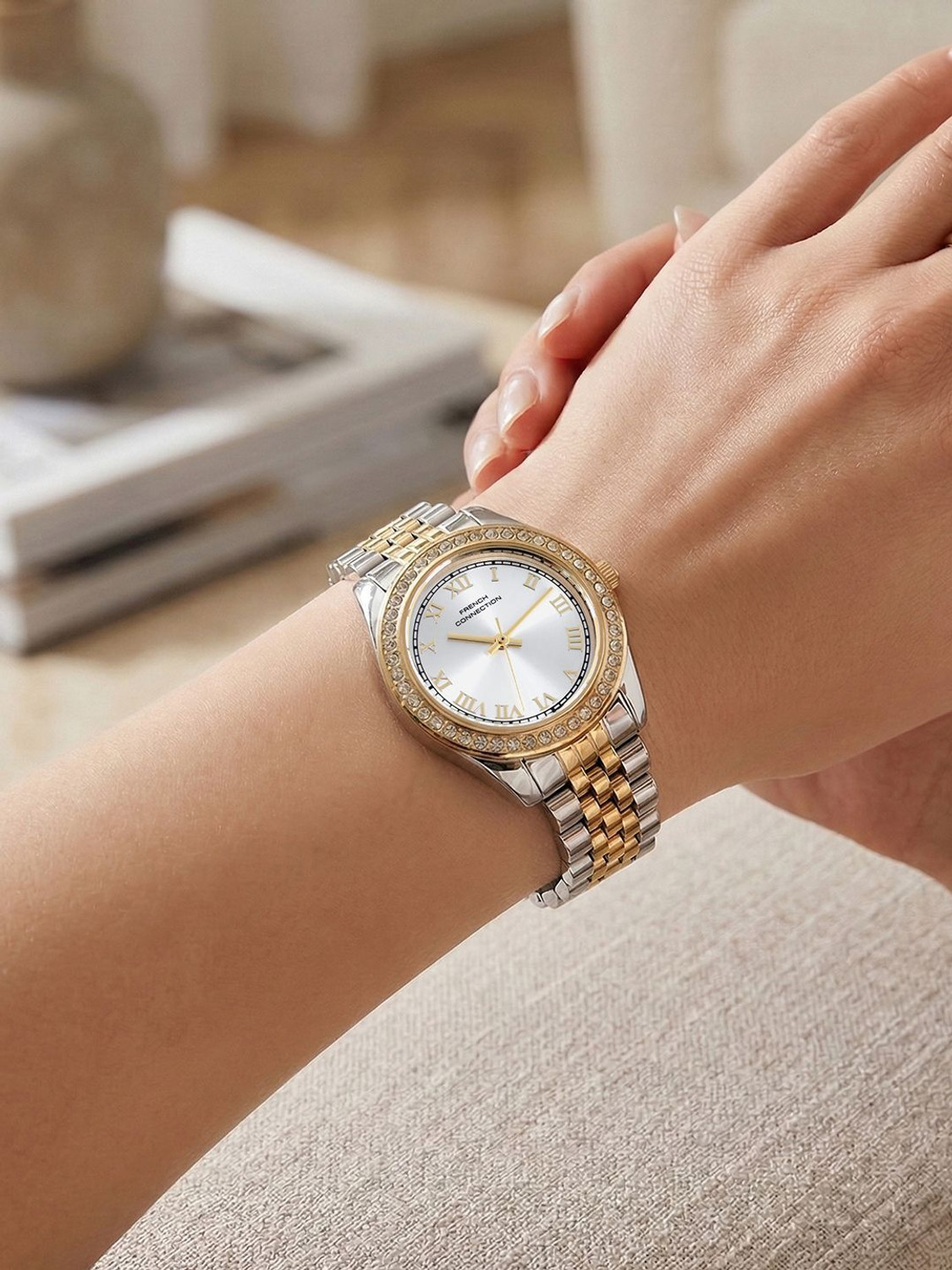 Image of French Connection Stylish Combination of Bracelet Analog Watch - For Women