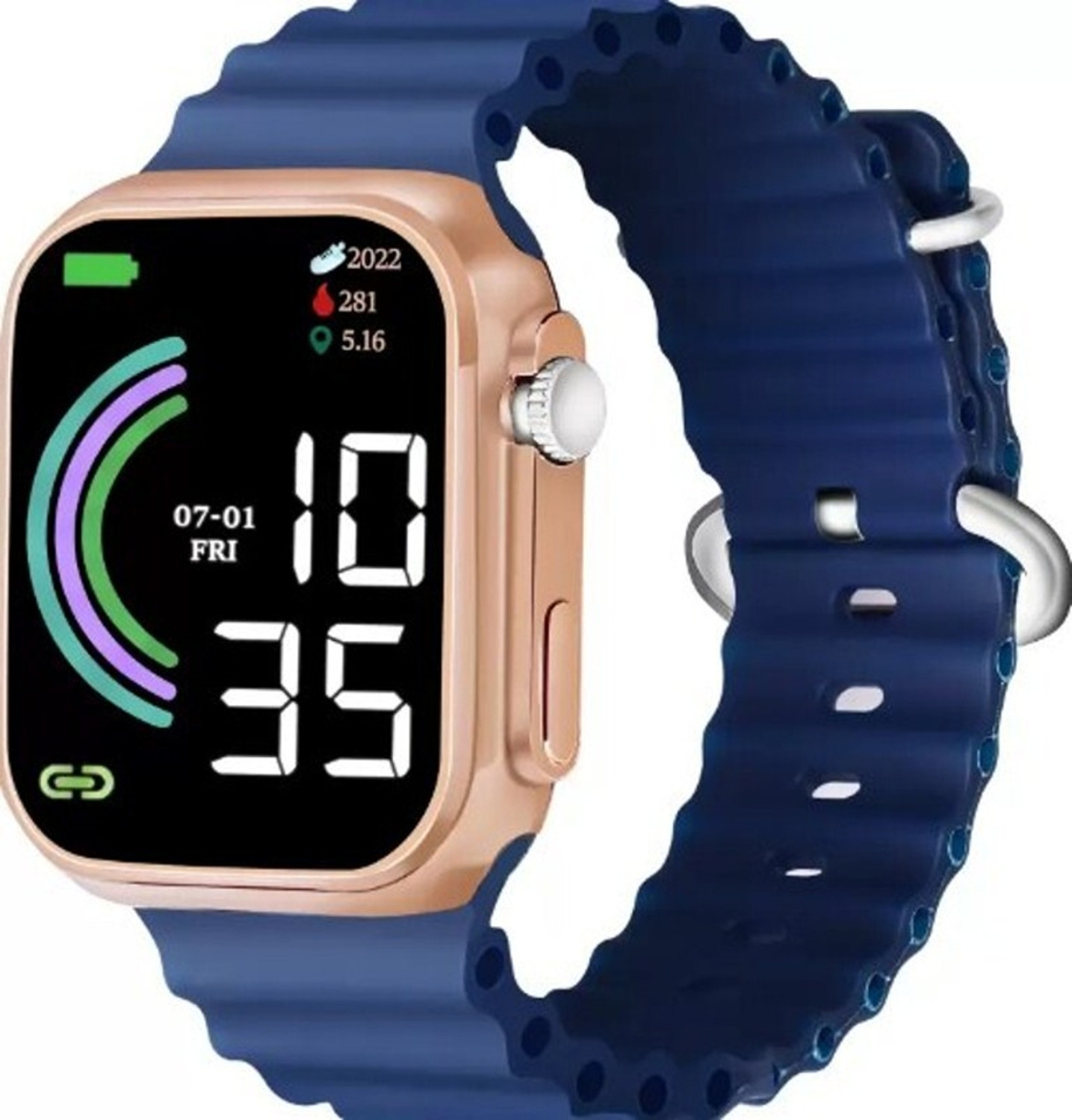 Image of THMT TRENDING Blue Ultra Led Square Digital Watch - For Men