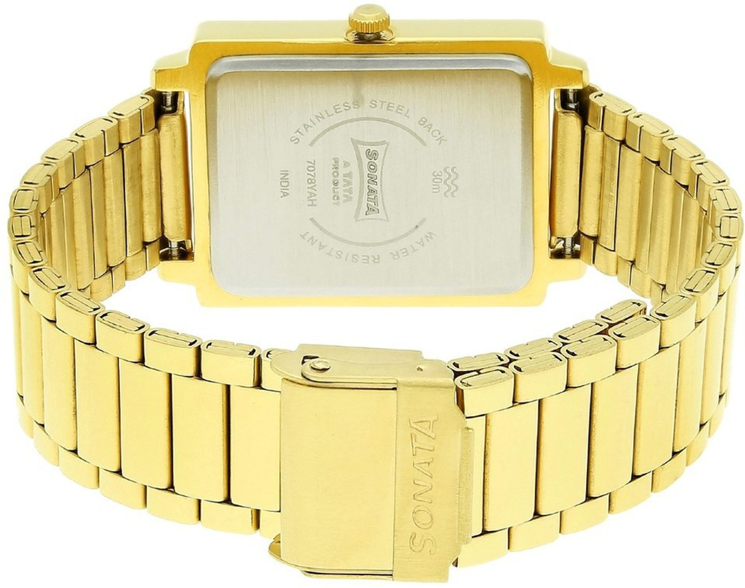 Image of Sonata with Day & Date White Dial Gold Stainless Steel Strap Analog Watch - For Men NC2472SM01, NT7078YM03,NU7078YM03