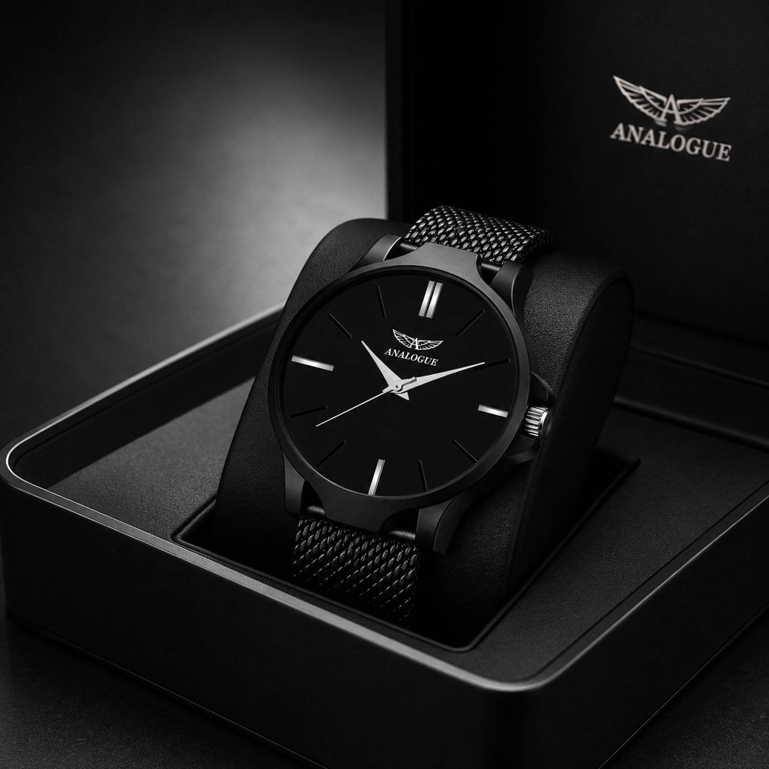 ANALOGUE Midnight Blue Mesh Strap Analog Watch - Image 4