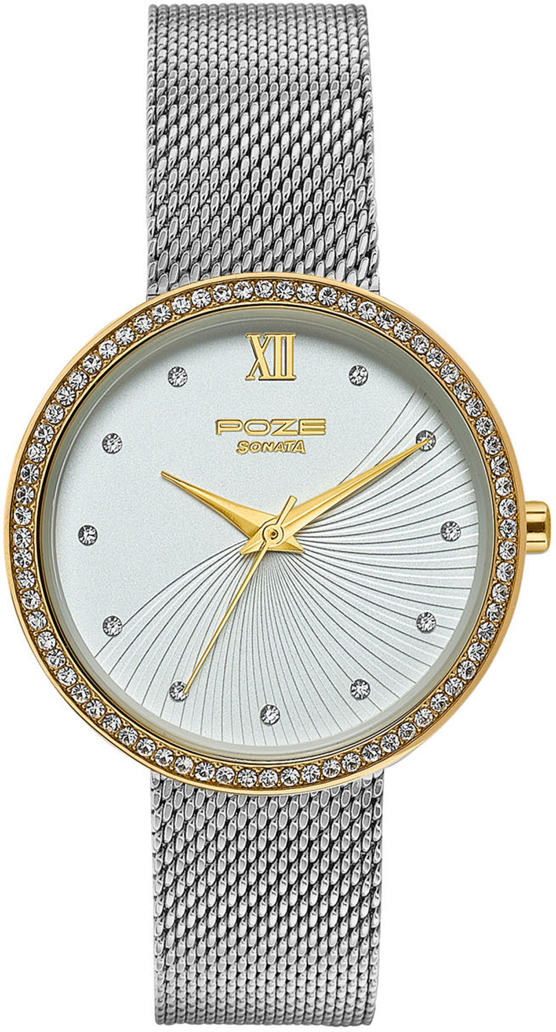 Image of SONATA Poze Drop 9.1 Poze 9 Quartz White Dial IPG Strap Analog Watch - For Women