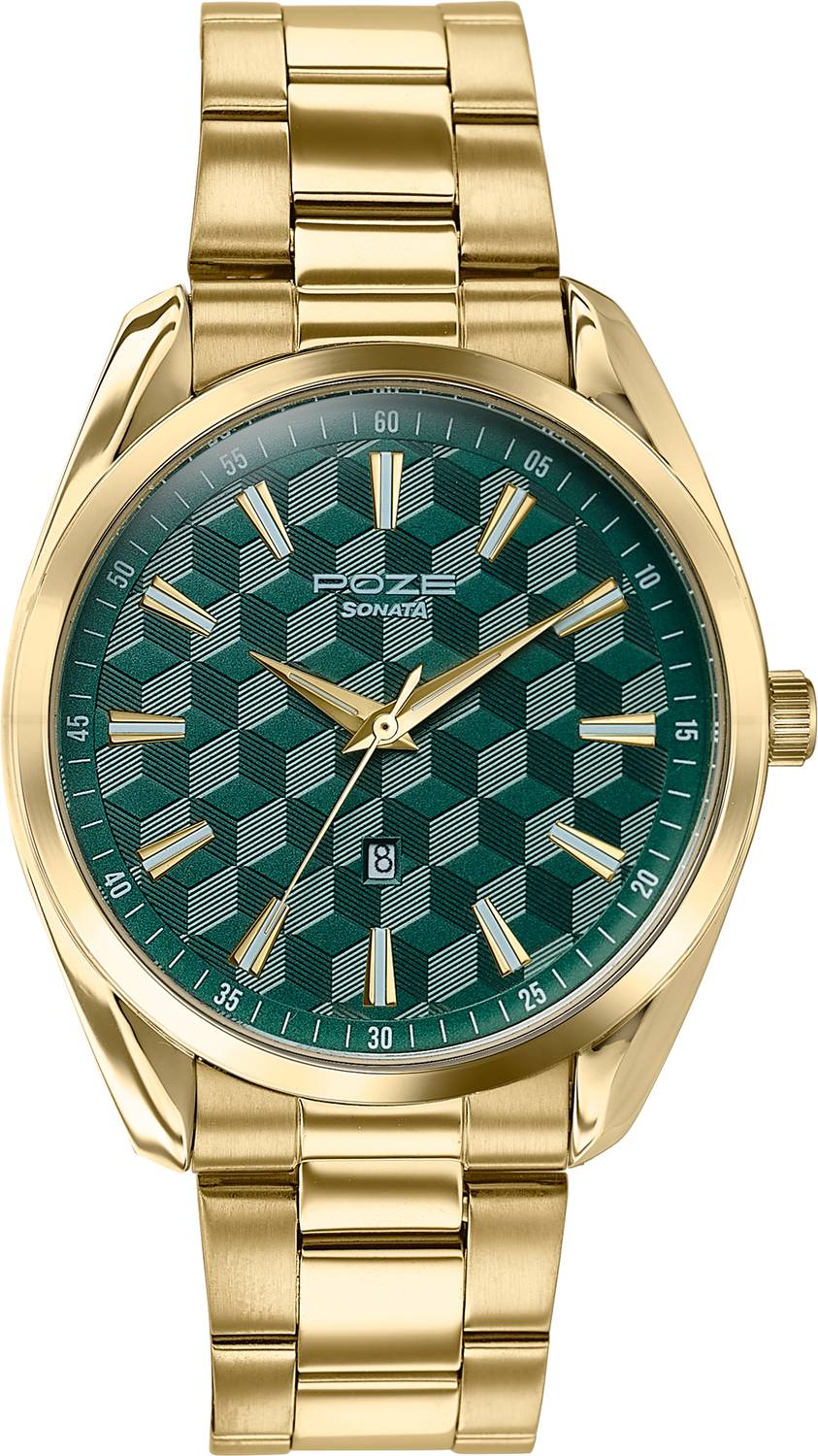 Sonata Poze Crisscross Coast Green Men's Watch - Image 2