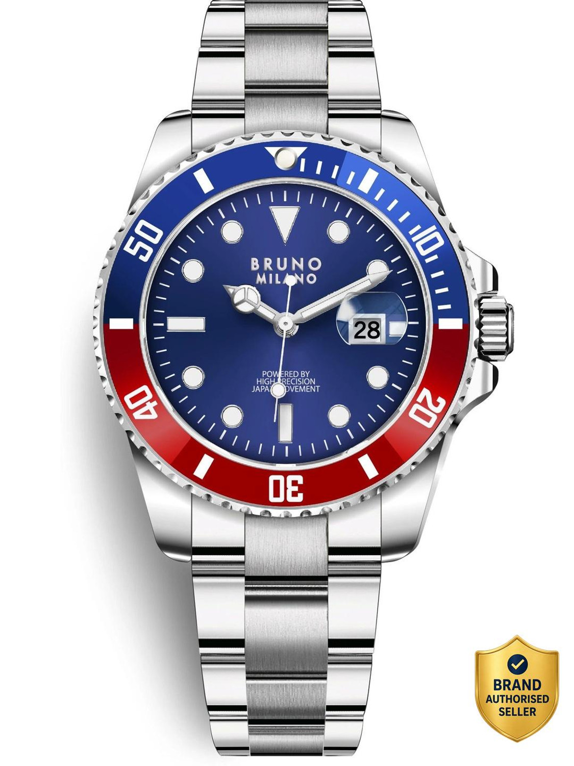 Image of Bruno Milano Luxury Red Blue Stainless Steel Analog watch for Men Analog Watch - For Men