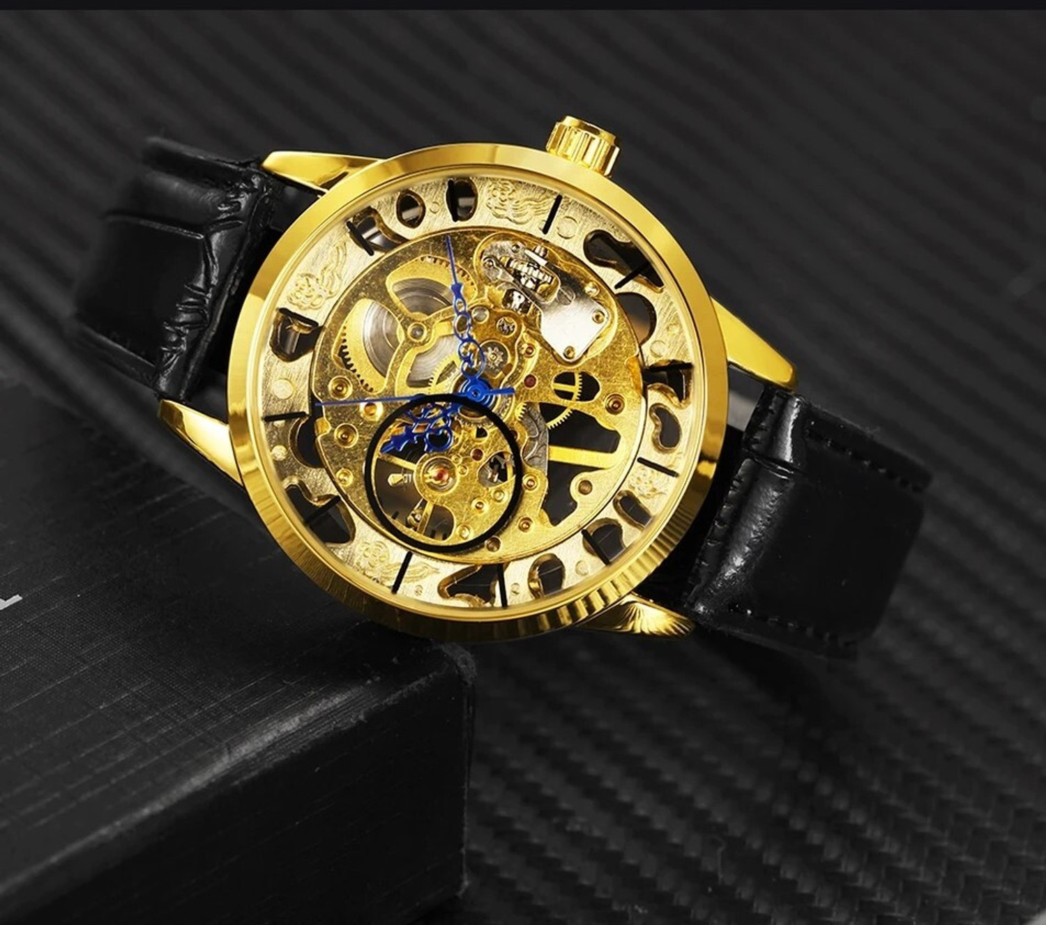 Image of Giftzy Men's Automatic Movement Watch with Skeleton Dial and Luxury Finish Analog Watch Men's Automatic Movement Watch with Skeleton Dial and Luxury Finish Analog Watch - For Men & Women