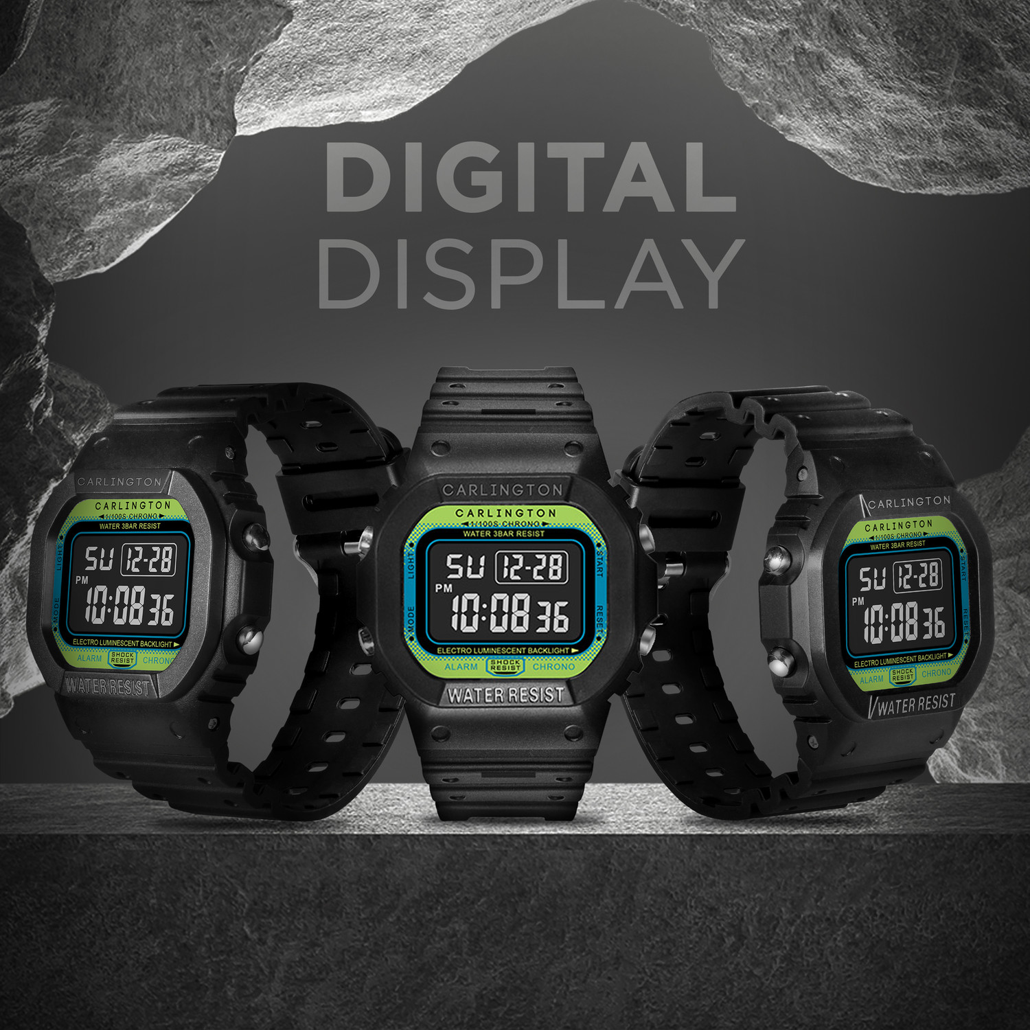 Image of Carlington Endurance 1801 Green Endurance Series Digital Watch - For Men
