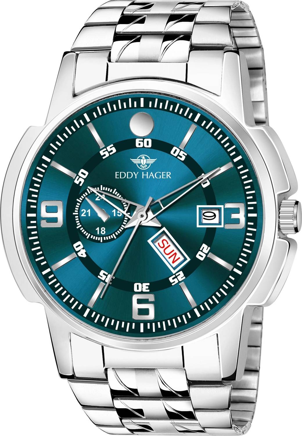 EDDY HAGER EH-226-OLIVE Olive Day and Date Analog Watch - Men - Image 5