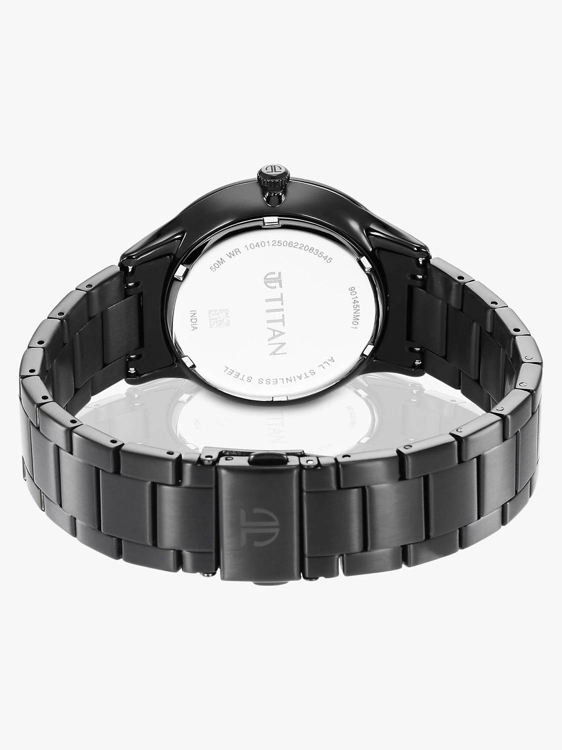Titan World Time Black Dial Black Stainless Steel Men's Watch - Image 5