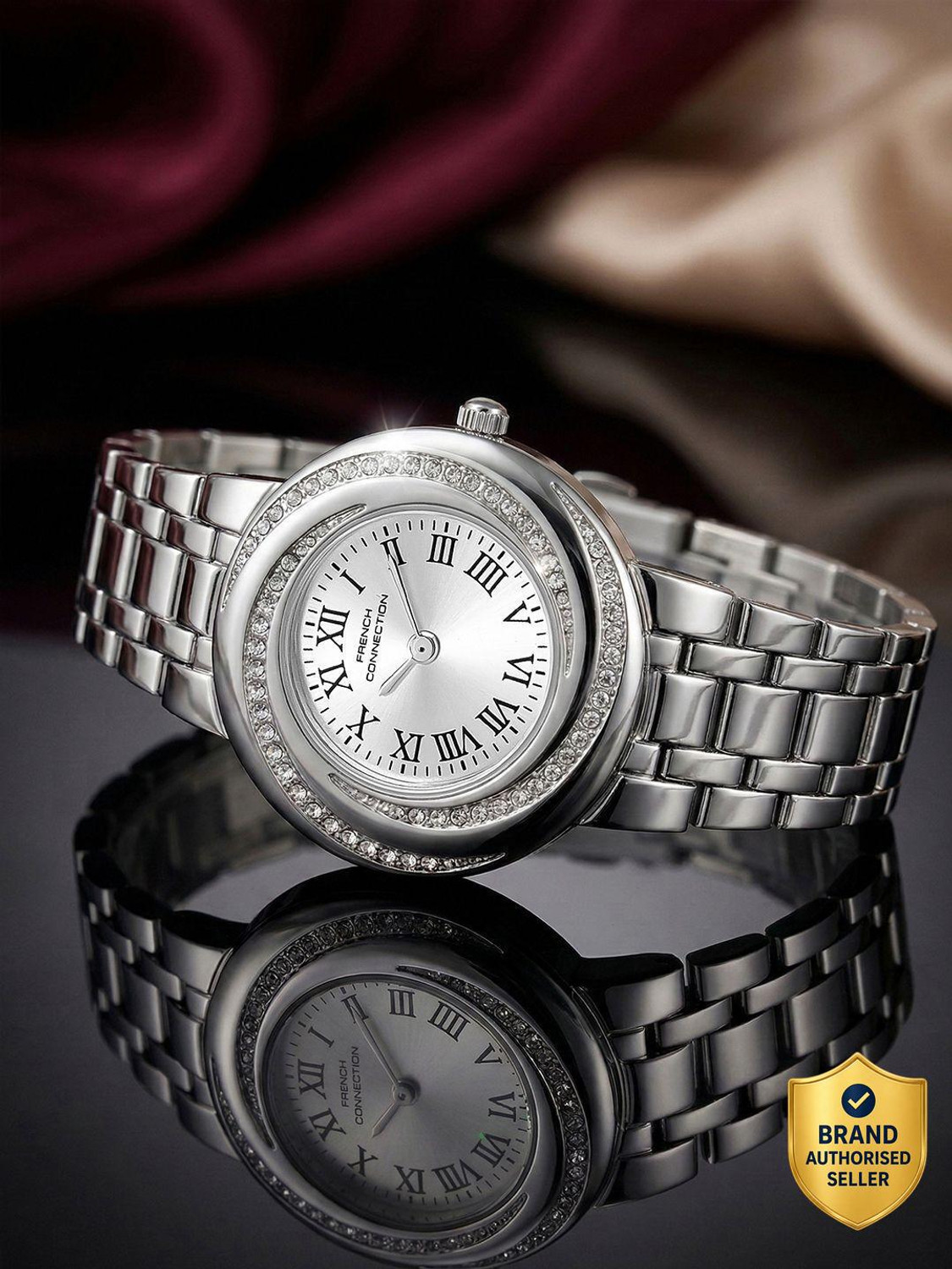 Image of French Connection French Connection Silver Round Quartz Analog Watch - For Women