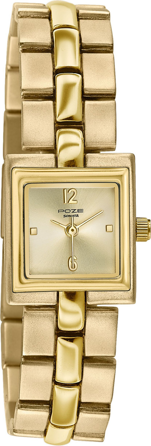 Image of SONATA Poze 8 Sonata Poze 8 Quartz Gold Dial IPG Alloy Strap Analog Watch - For Women