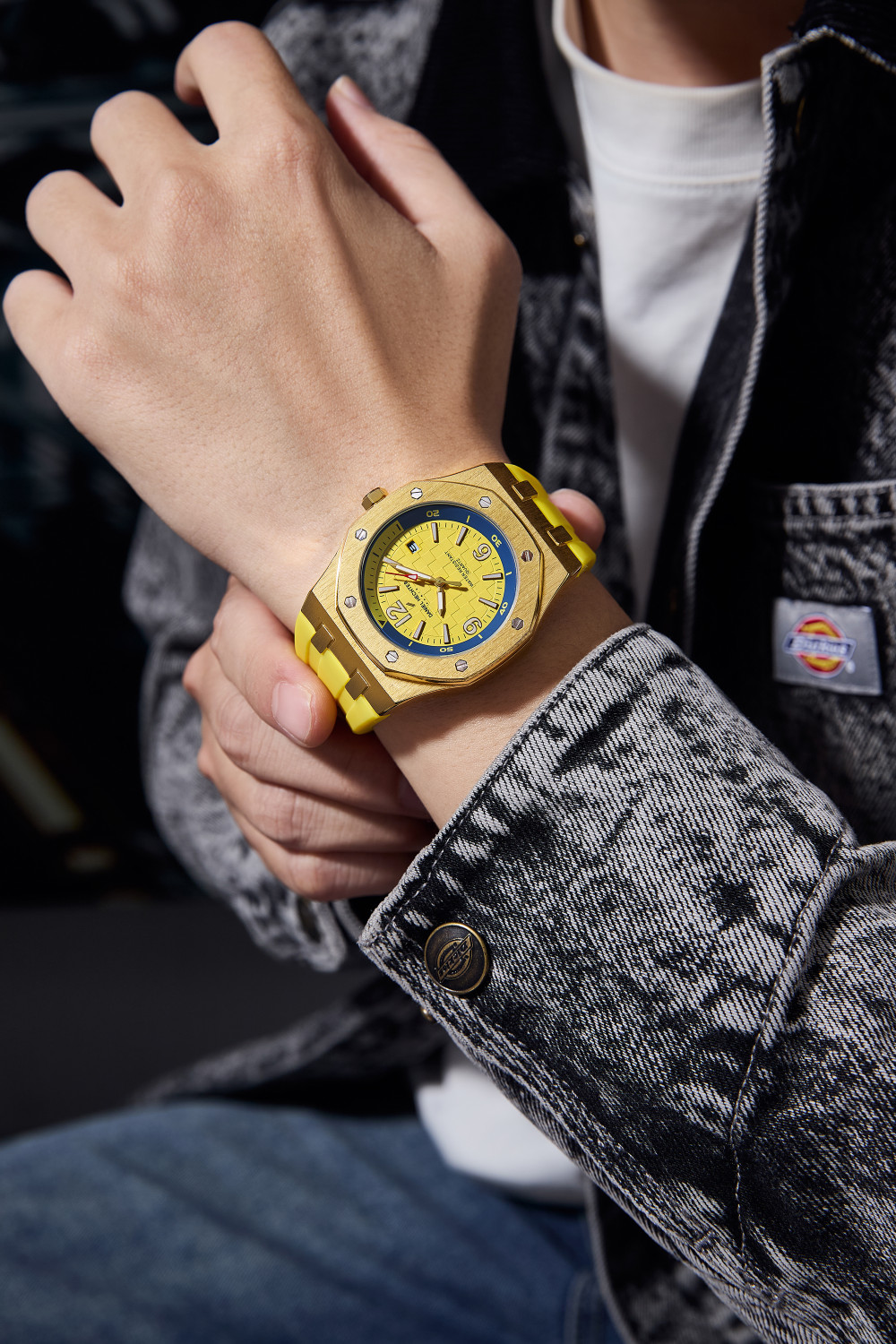 Image of DANIEL HECHTER Model DHM1015 Analogue Yellow Dial Men's Watch Analog Watch - For Men