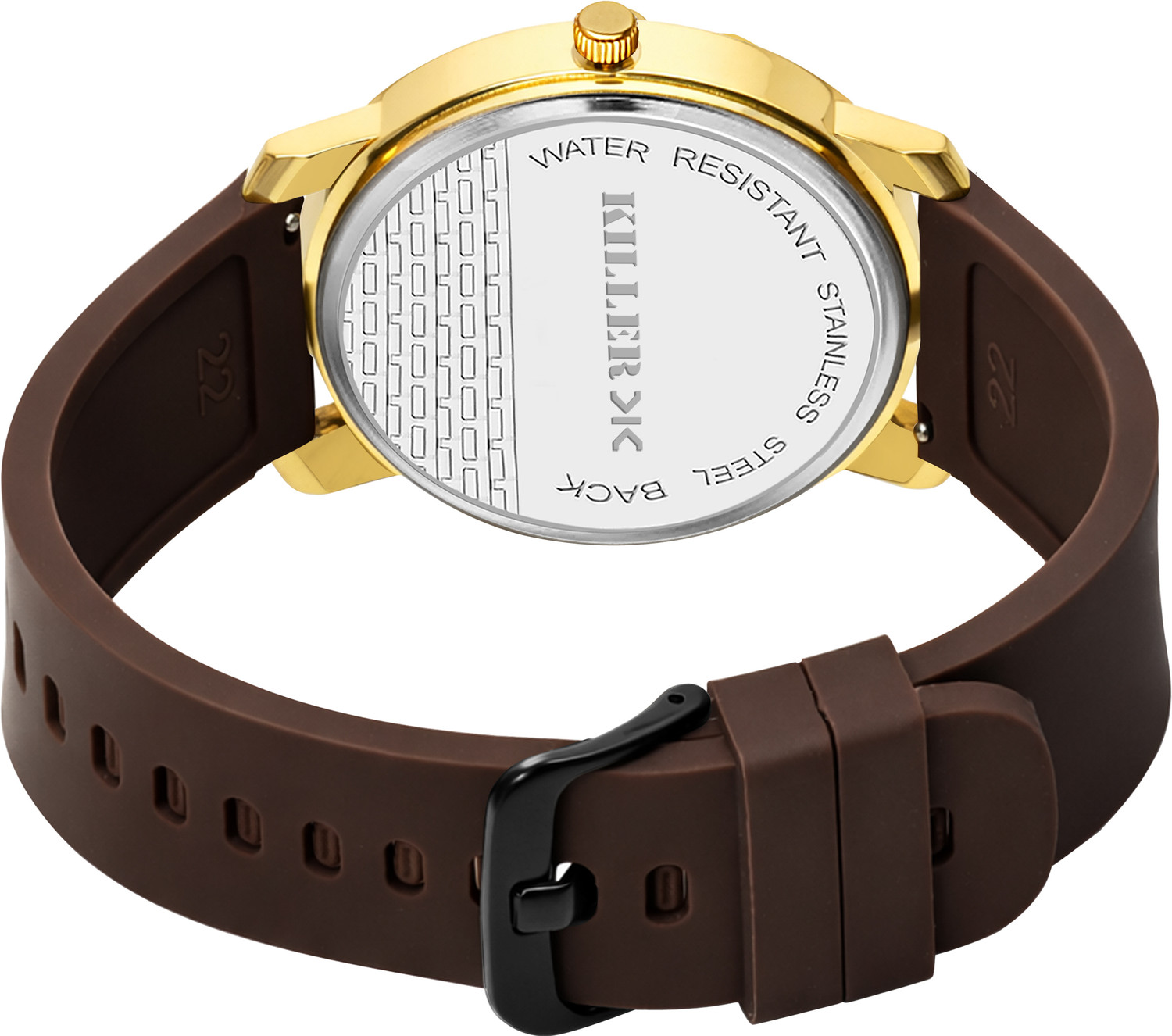 Image of KILLER Timeless Gold Elegance with White Dial & Premium Silicone Strap Analog Watch - For Men