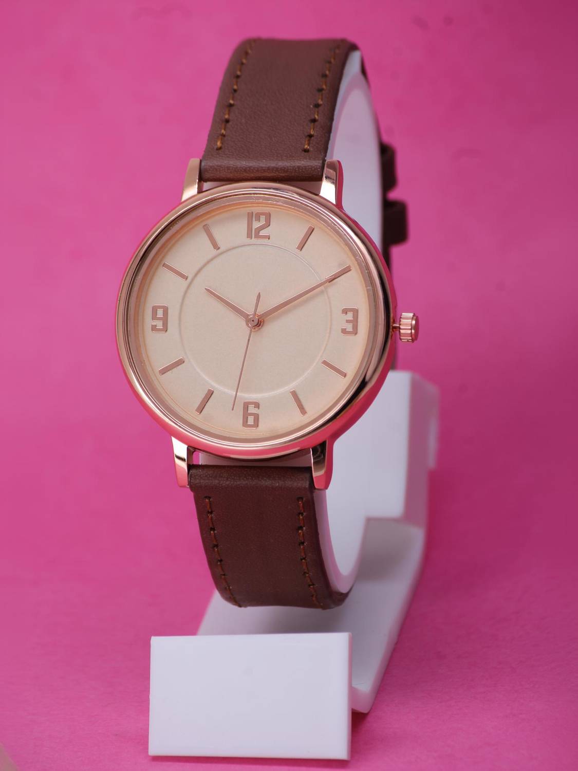BHAKTVATSAL Fancy sweing Leather Belt Attractive Rosegold Case Dail Women Fancy sweing Leather Belt Attractive Rosegold Case Dail Women Analog Watch - For Girls