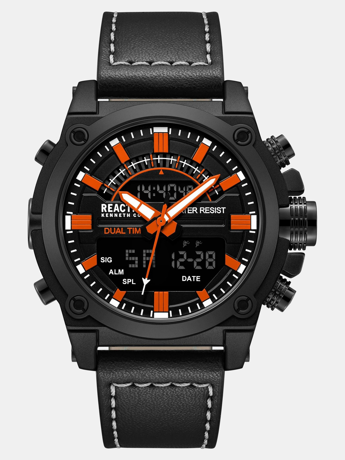 Image of Kenneth Cole Reaction New Collection Black Round Dial | Digi-Analog Watch for Men's | KRWGP0069903 Analog-Digital Watch - For Men