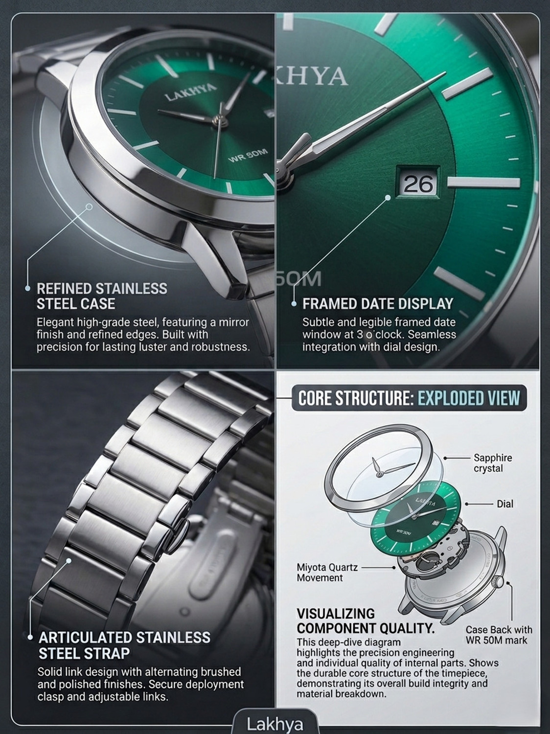 Image of LAKHYA Men's Analog Stainless Steel Watch Analog Watch - For Men