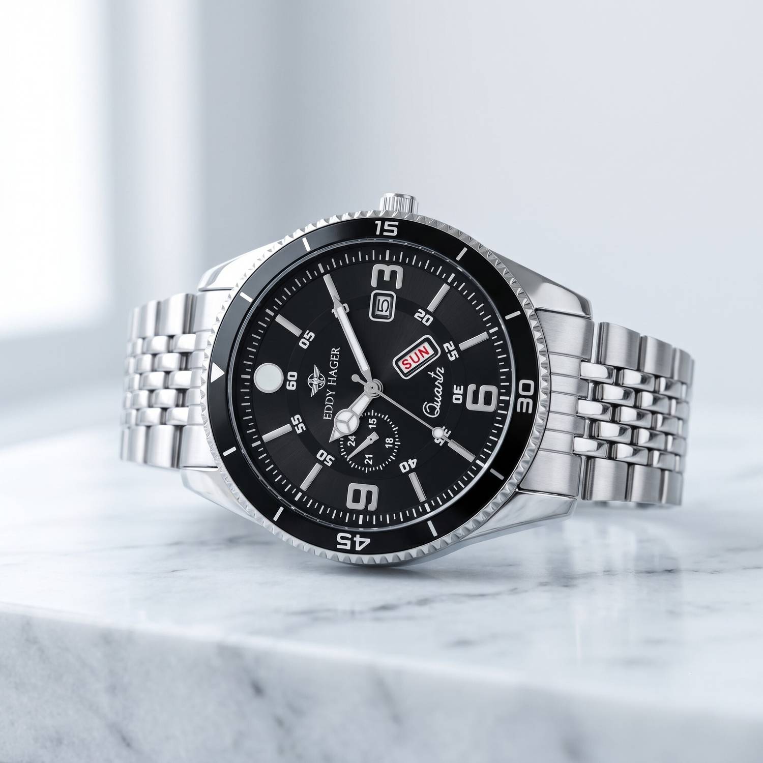 EDDY HAGER EH-316-BLACK Men's Analog Watch - Image 3