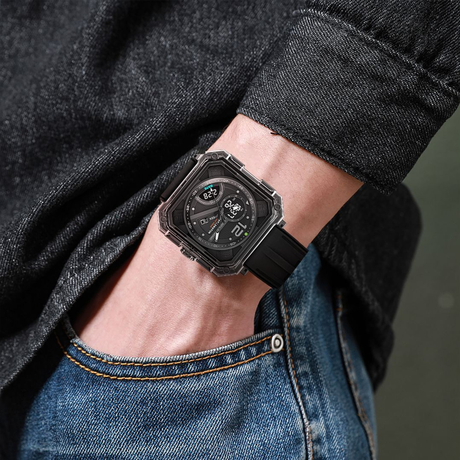 Image of Carlington CT 8121 Black Velocity Series Analog-Digital Watch - For Men