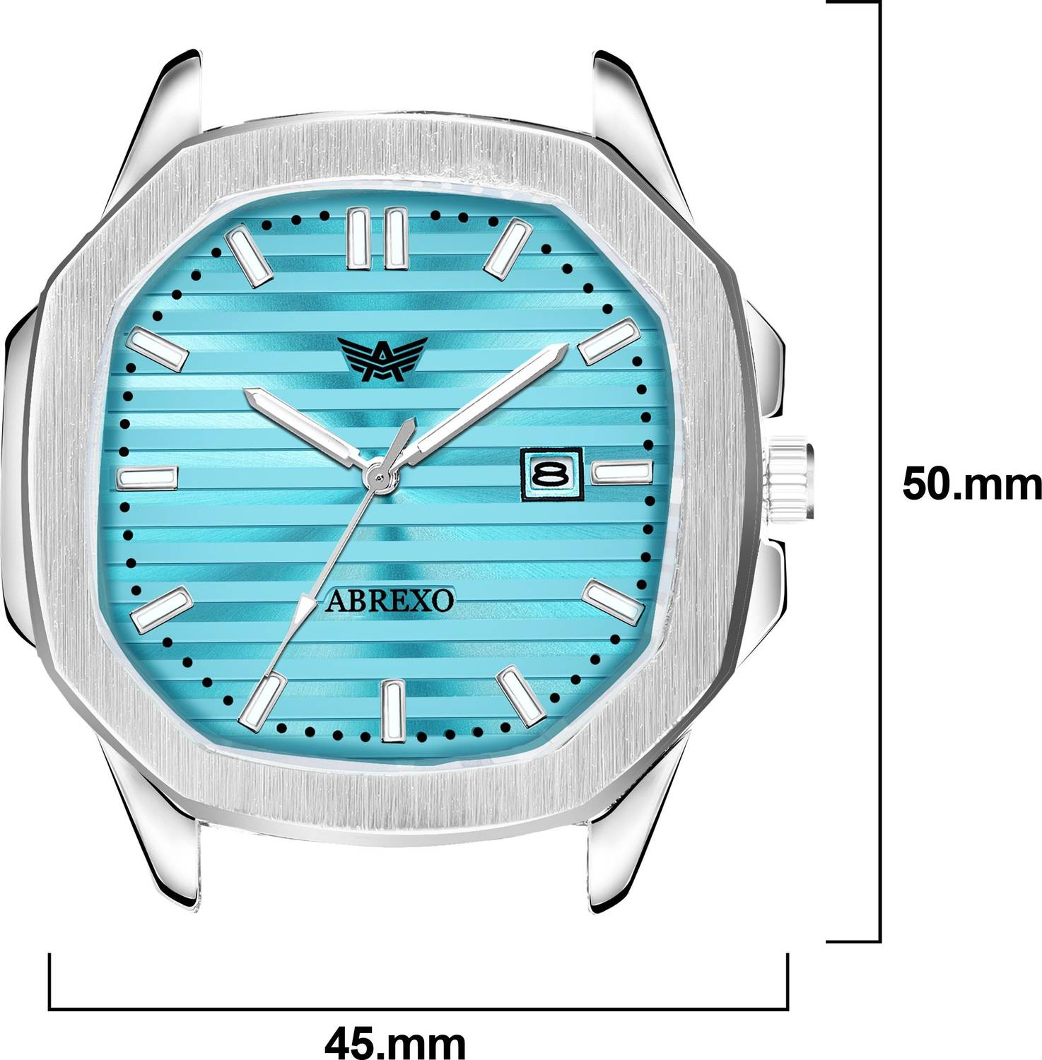 ABREXO Abx4567-Sky Blue Nautilus Date Watch - Image 5