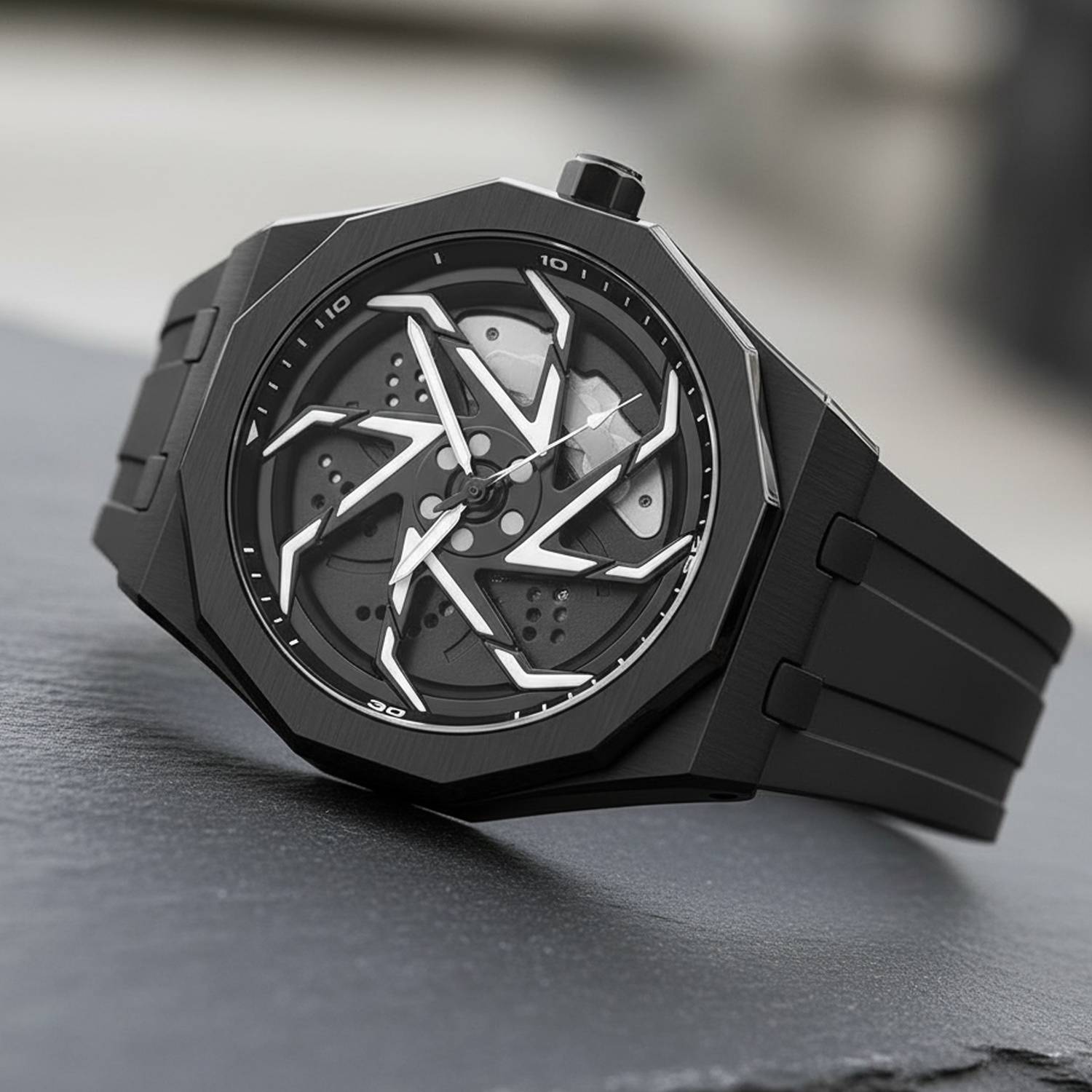 IIK Men's Car Wheel Watch with Spinning Rim - Image 4