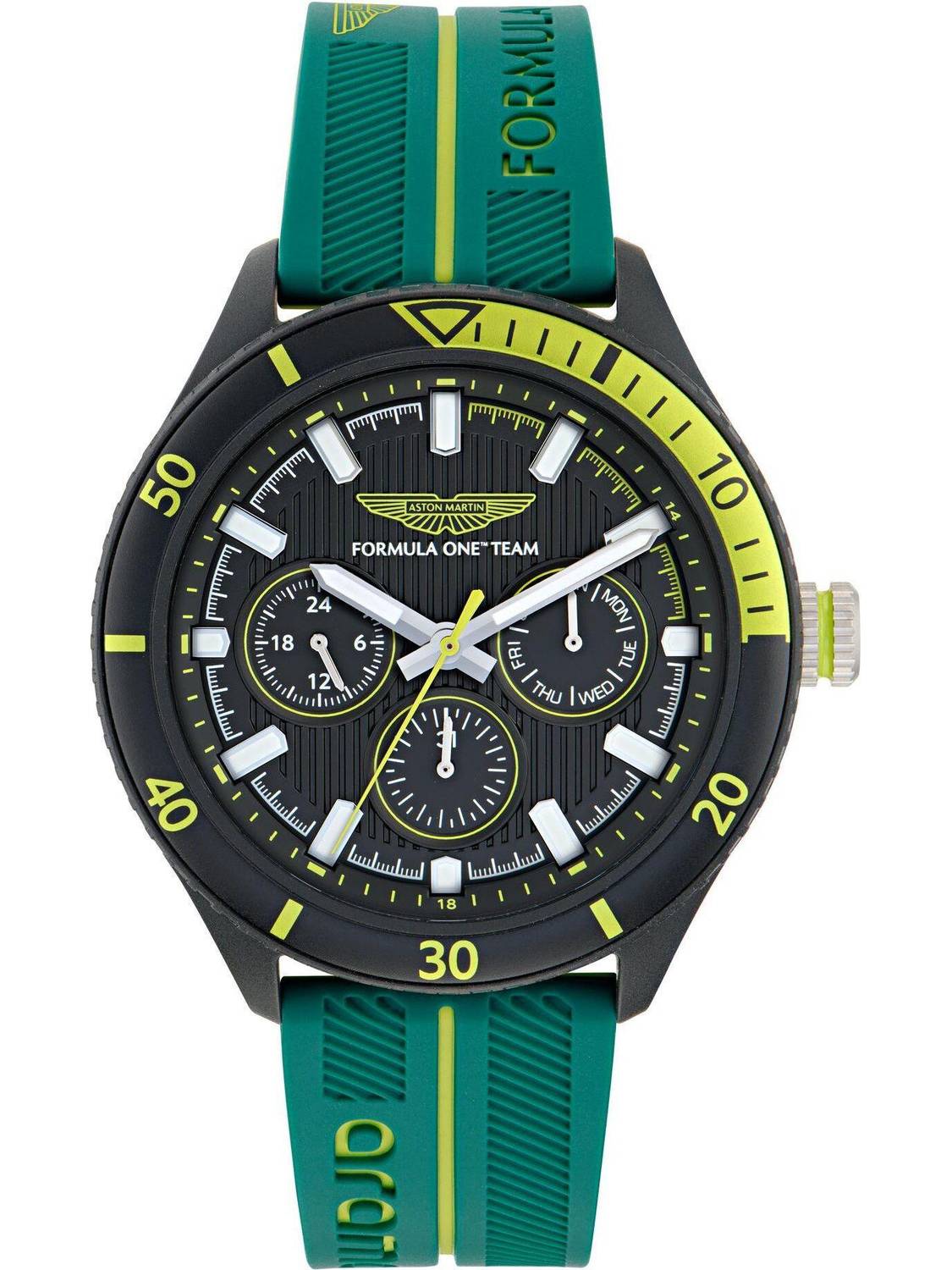 Aston Martin MTFP1F50143 Aramco Round 46mm Black Dial Analog Watch - For Men