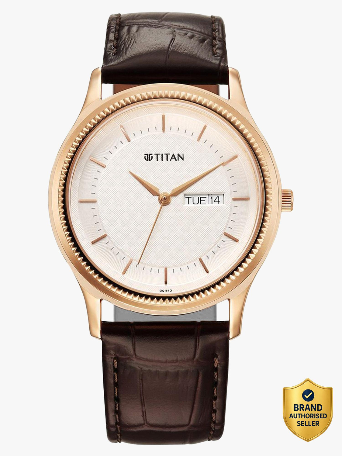 Image of Titan Gents Karishma Silver White Dial Leather Strap Watch For Men Automatic Analog Watch - For Men 1824WL03
