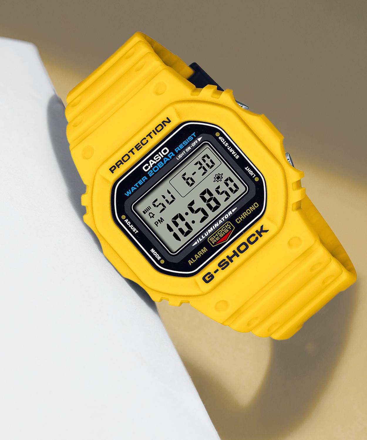 CASIO DWE-5600R-9DR G-Shock Dial Yellow Resin Strap Digital Watch