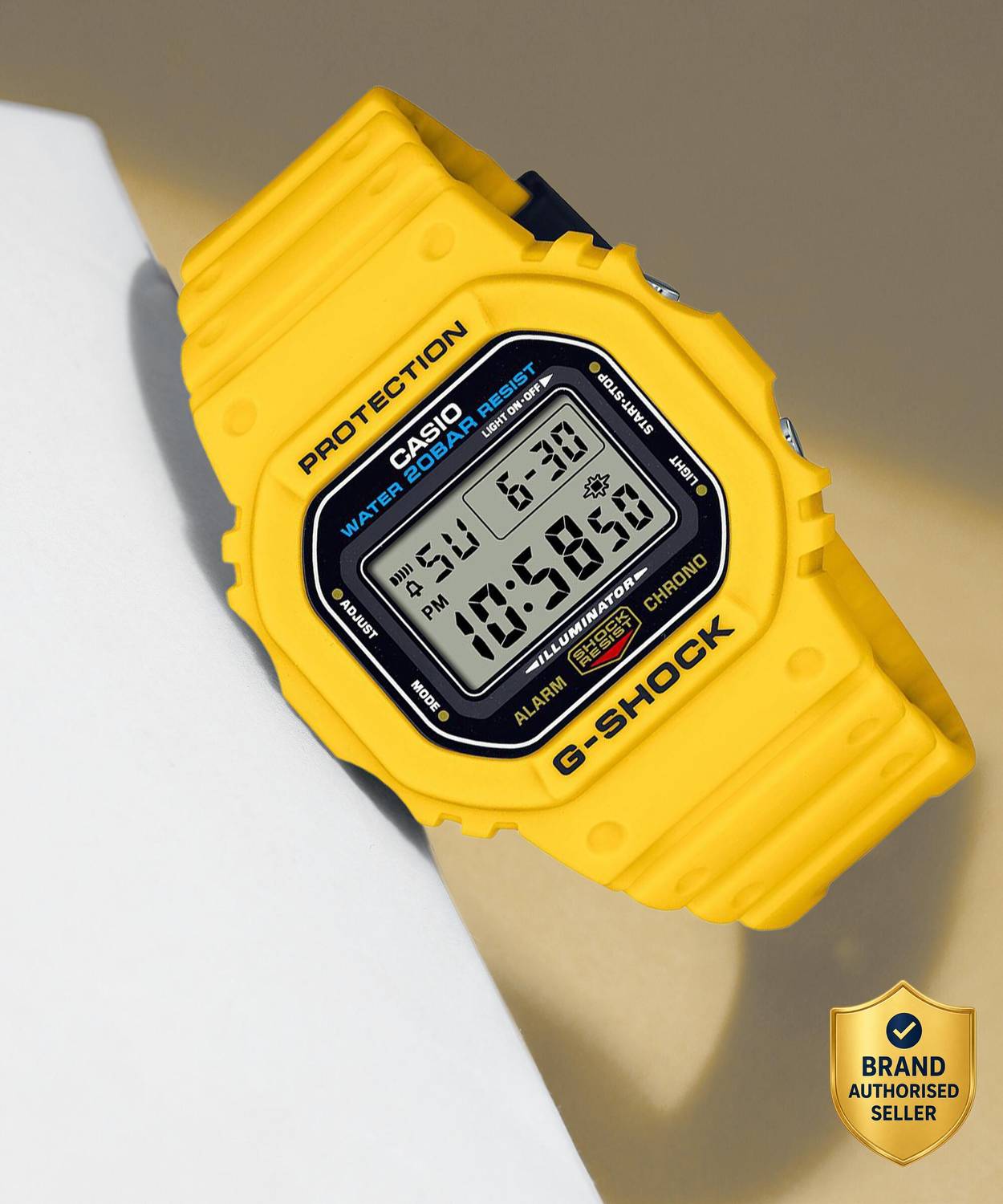 CASIO DWE-5600R-9DR G-Shock Dial Yellow Resin Strap Digital Watch