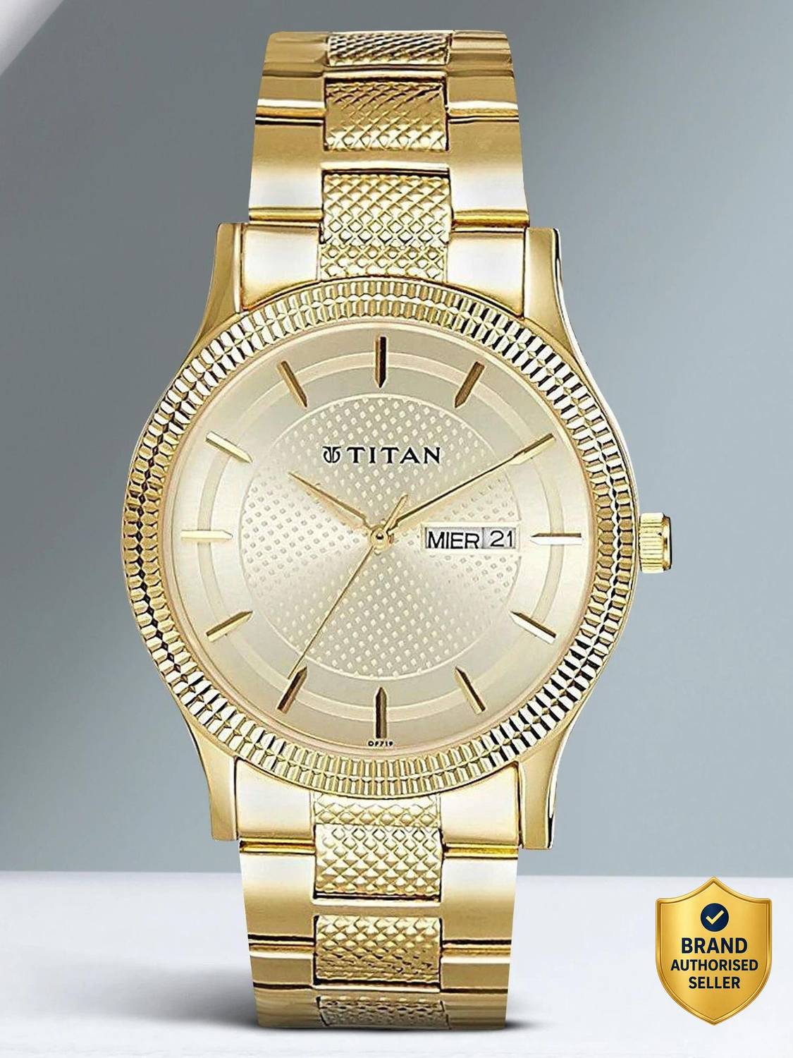 Titan Karishma Champagne Dial Gold Watch for Men