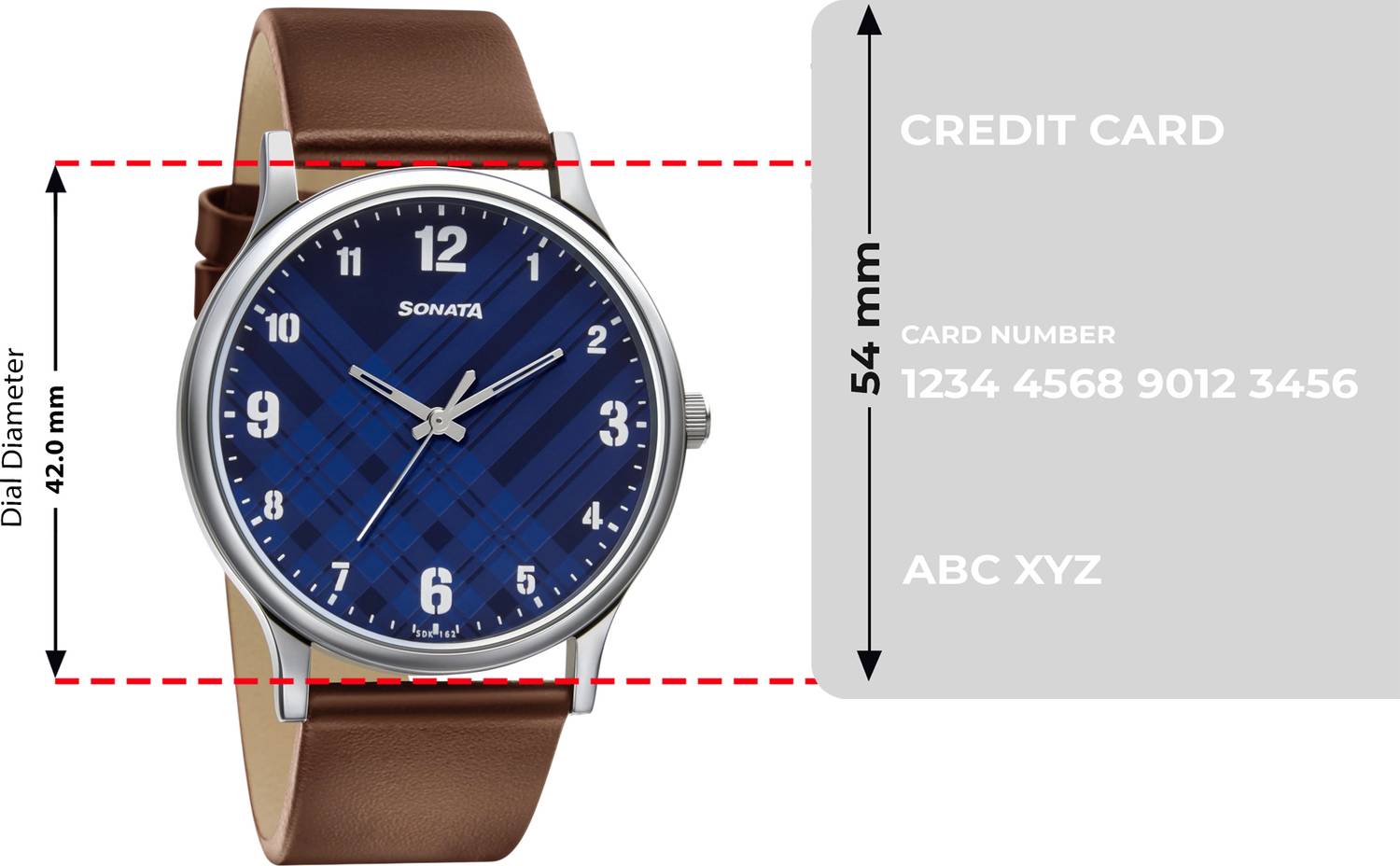 Sonata NP77105SL03W Smart Plaid Blue Dial Brown Leather Strap Analog - Image 4