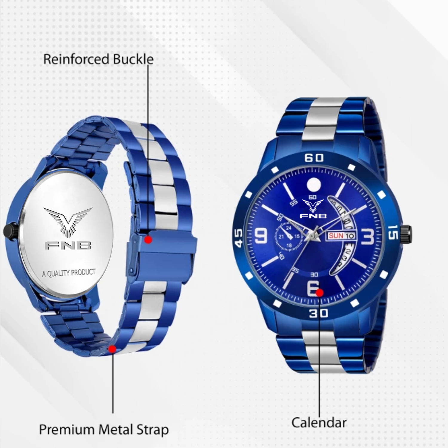 Image of FNB FN-1124 Elegant Dual Tone Series HMTS Quartz Analog Watch - For Men
