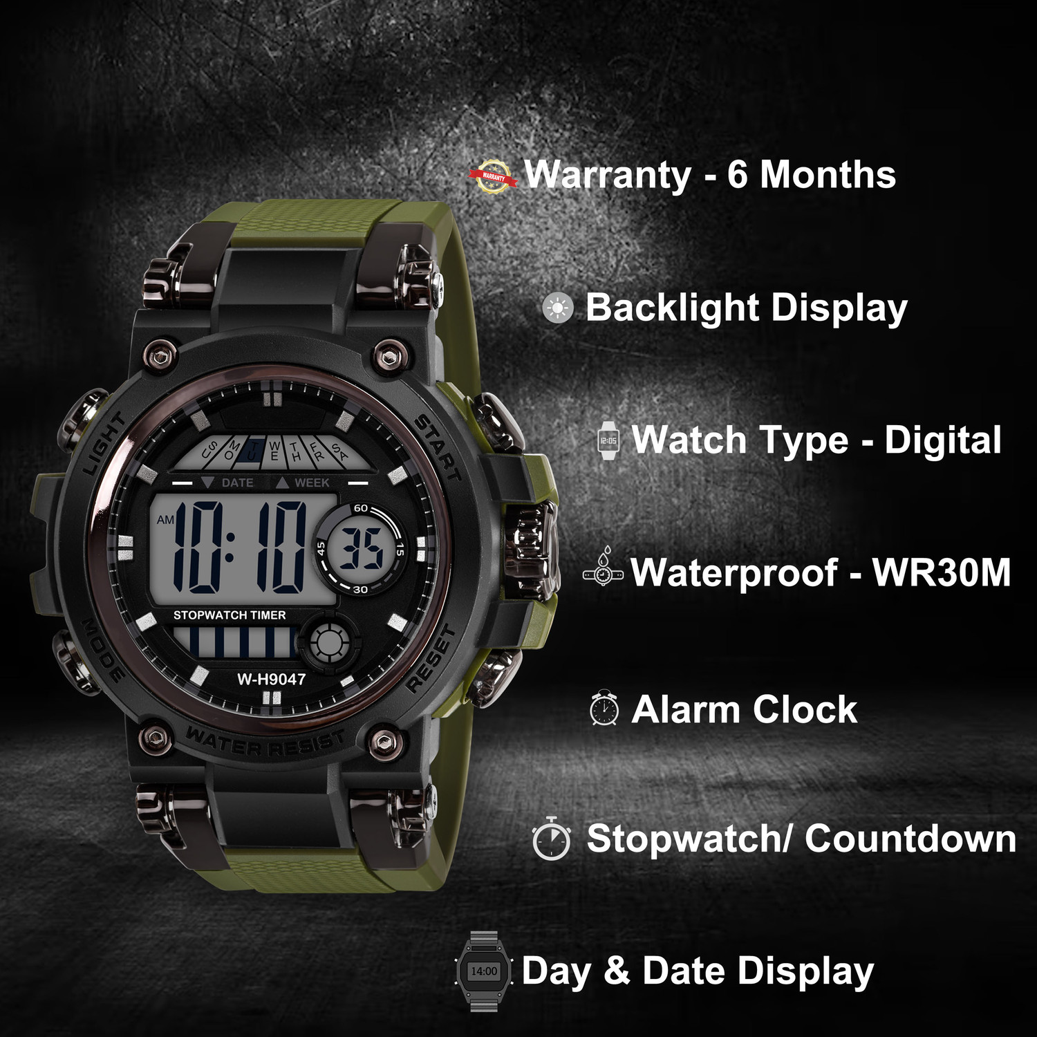 Image of EWWE W-H9047 Digital Watch - For Men
