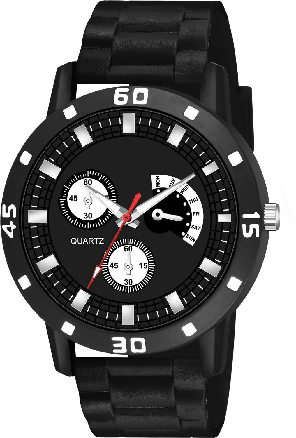 Timeless Stylish Speed Breaker Belt With Big Dial All Black Analog