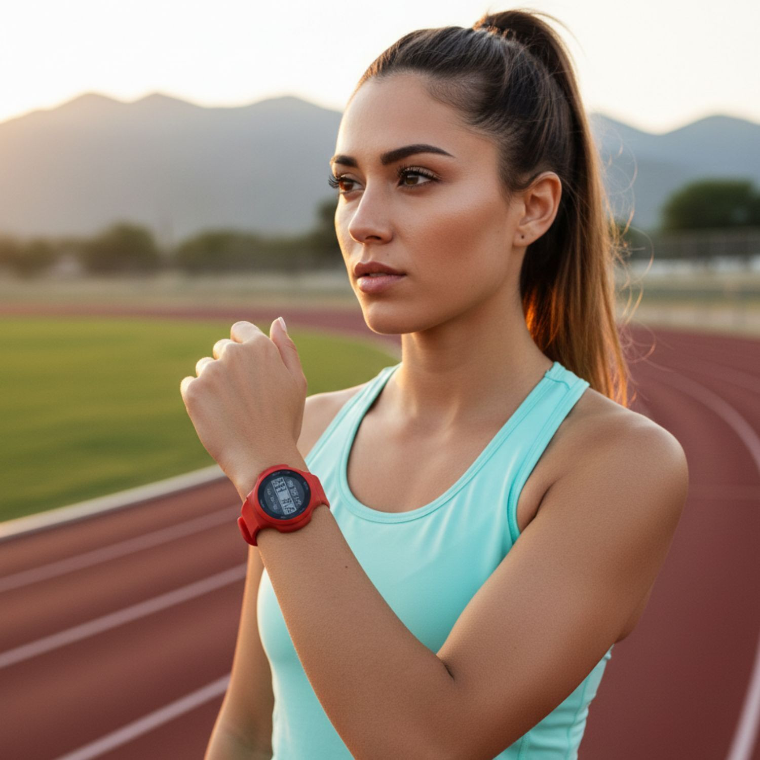Image of luxurit Stylish Crimson Vibe Matte Red with Geometric Display & Comfort-Flex Silicone Strap Digital Watch - For Boys & Girls