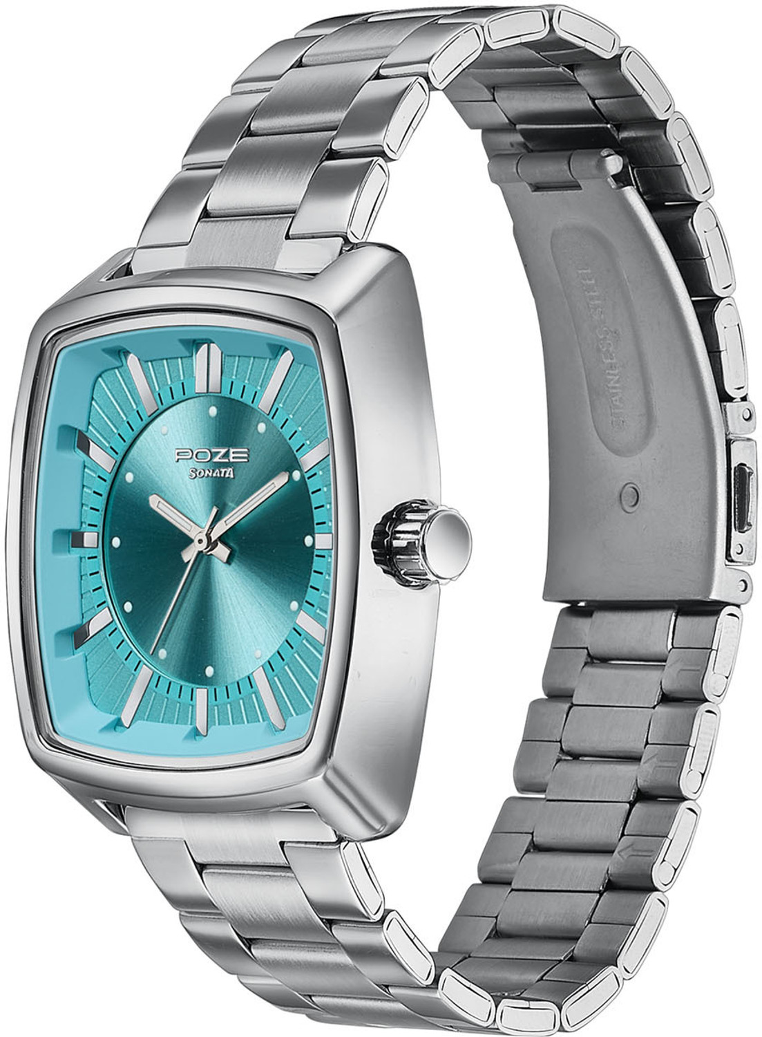 Image of SONATA Poze Drop 9.2 Poze 9 Quartz Tiffany Blue Dial IPS Sheet Metal Strap Analog Watch - For Men