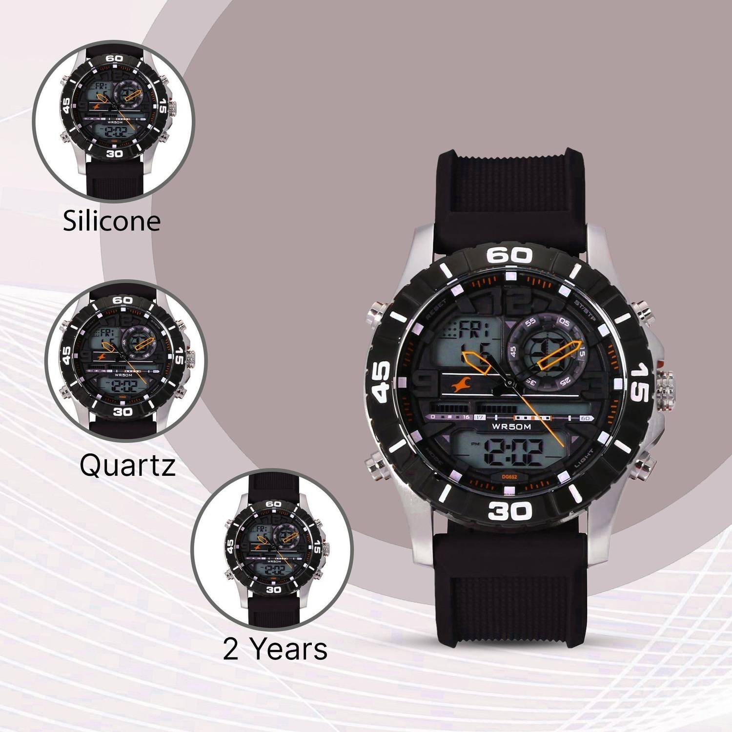 fastrack analog digital watch 38035sp03