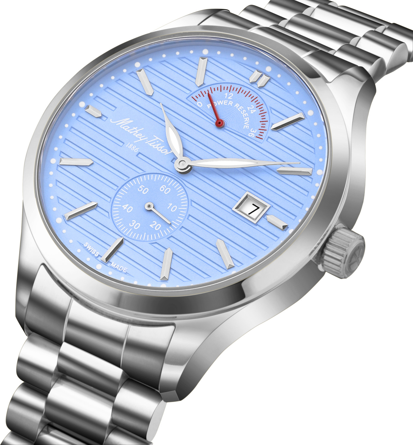 Image of Mathey-Tissot Urban Power Reserve Auto Swiss Made Urban Power Reserve Quartz Blue Dial Analog Watch - For Men