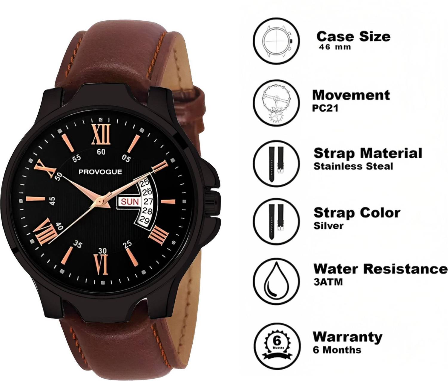 Provogue Men's Long Life Analog Watch - Image 3