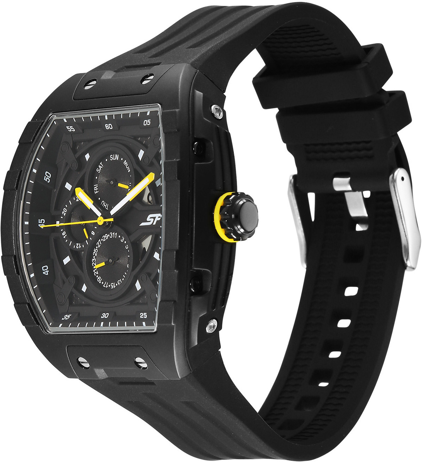 Image of SONATA SF Maiden Voyage SF Maiden Voyage Multifunction Black Dial Black Silicon Strap Analog Watch - For Men